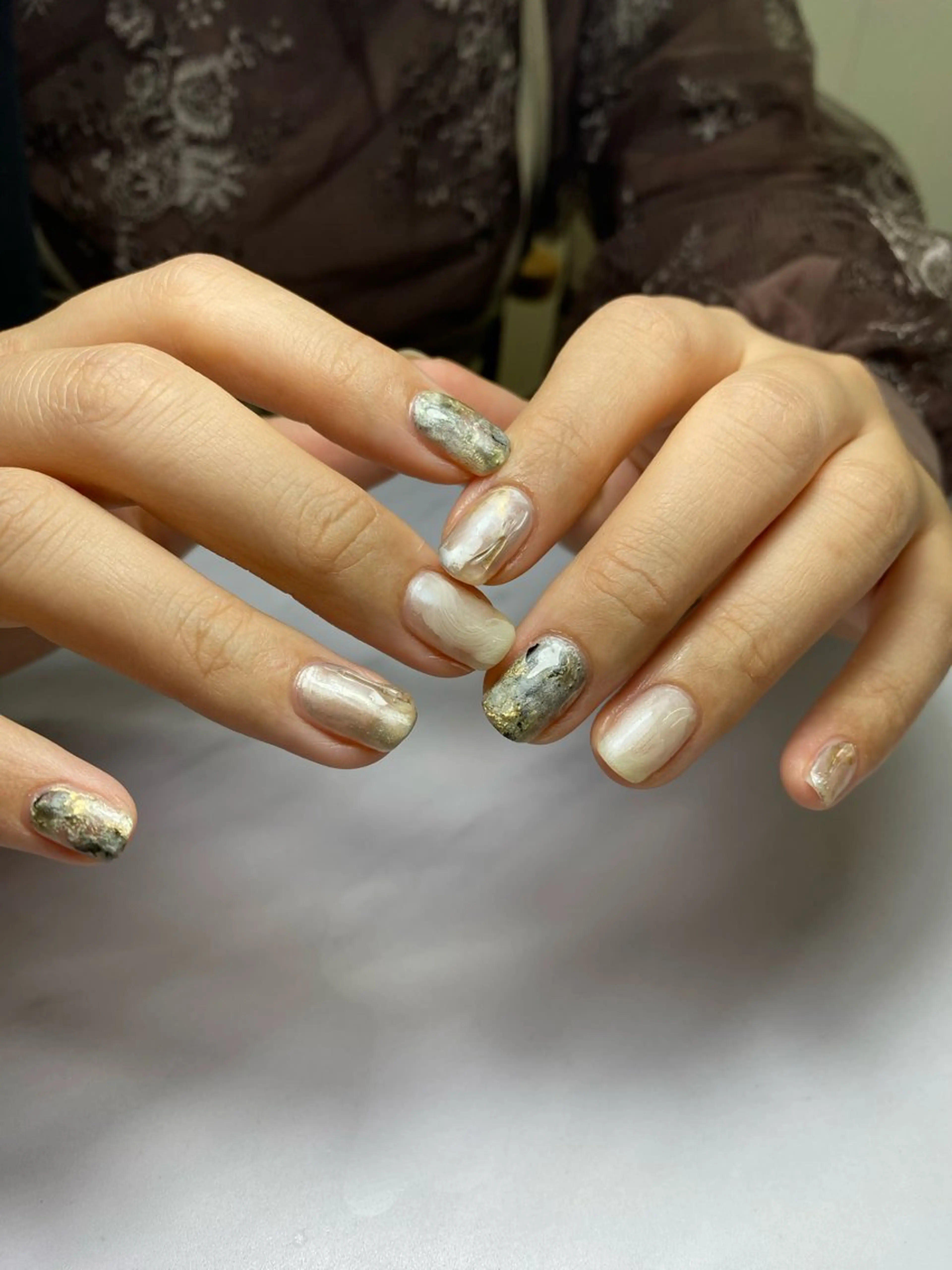 ネイル ジェルネイル マグネットネイル 持ち込み ニュアンスネイル ワンカラーネイル ハンドネイル 草加ニュアンスネイル 🌚hersのネイルデザイン