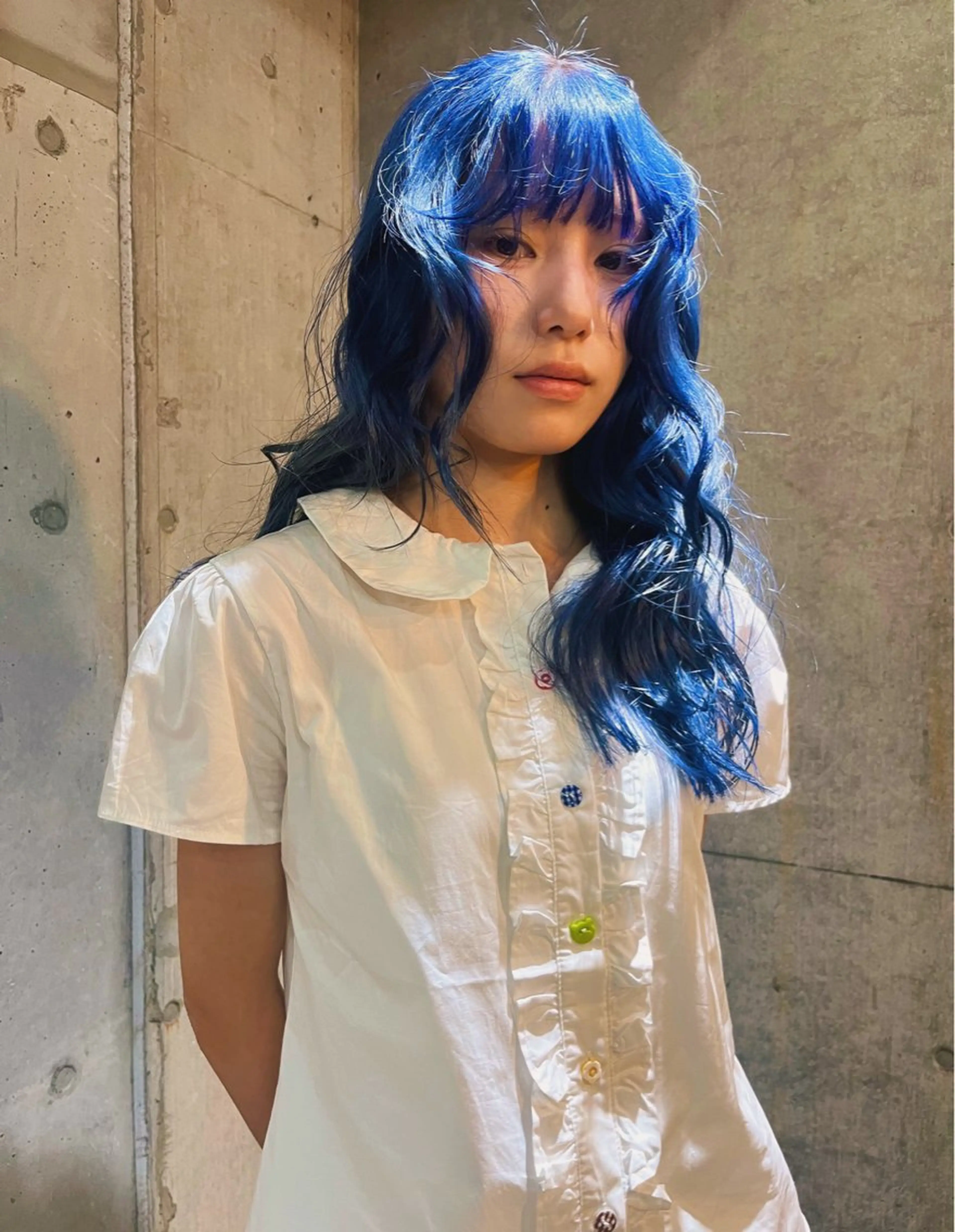 セミロング カラー カット ヘアカラー トリートメント ハイトーン/顔まわり レイヤー/YUKAのヘアスタイル