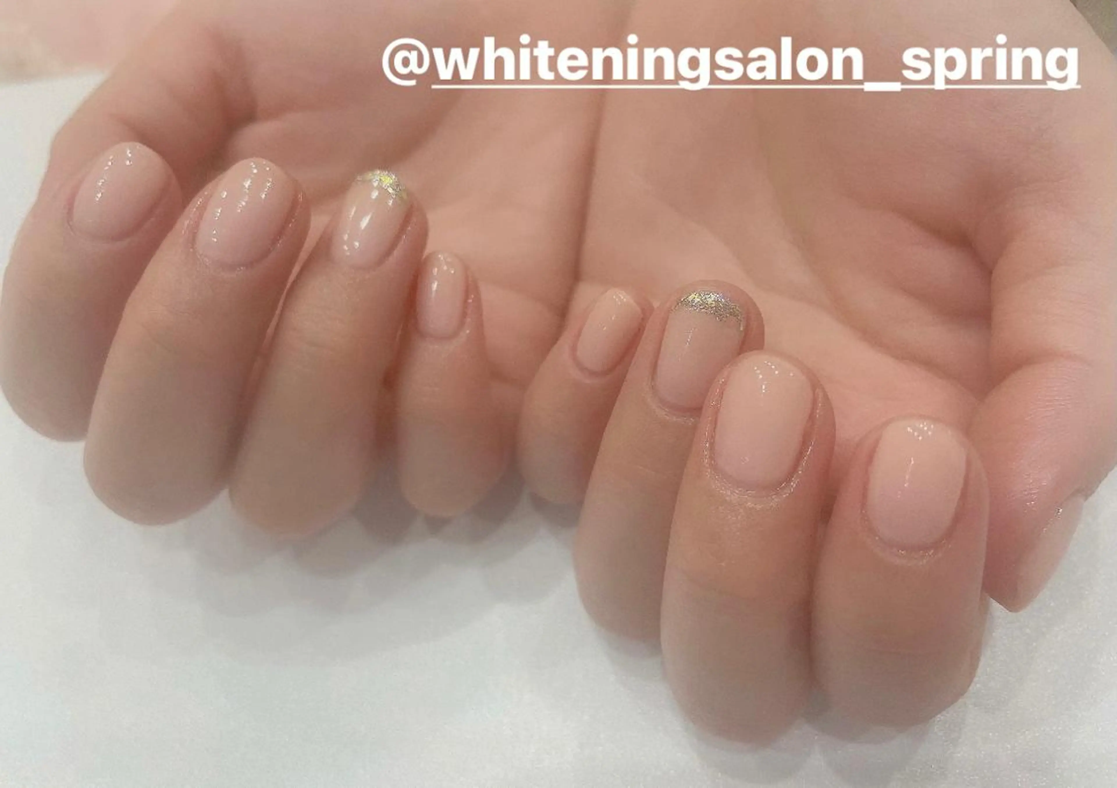 ネイル フレンチネイル ラメ(グリッター) シンプルネイル Nakao Hitomiのネイルデザイン