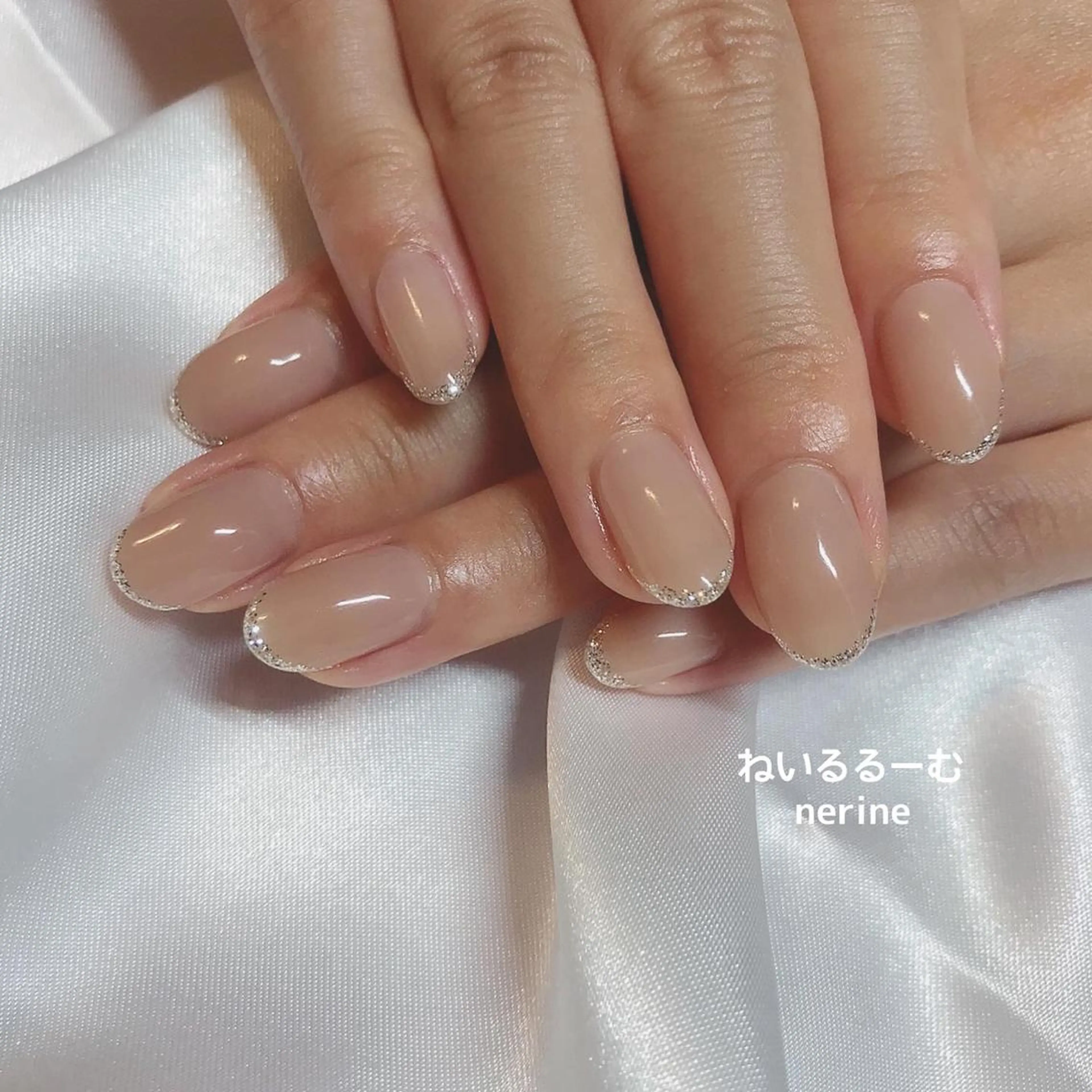 ネイル フレンチネイル ラメ(グリッター) NAILST Naomiのネイルデザイン