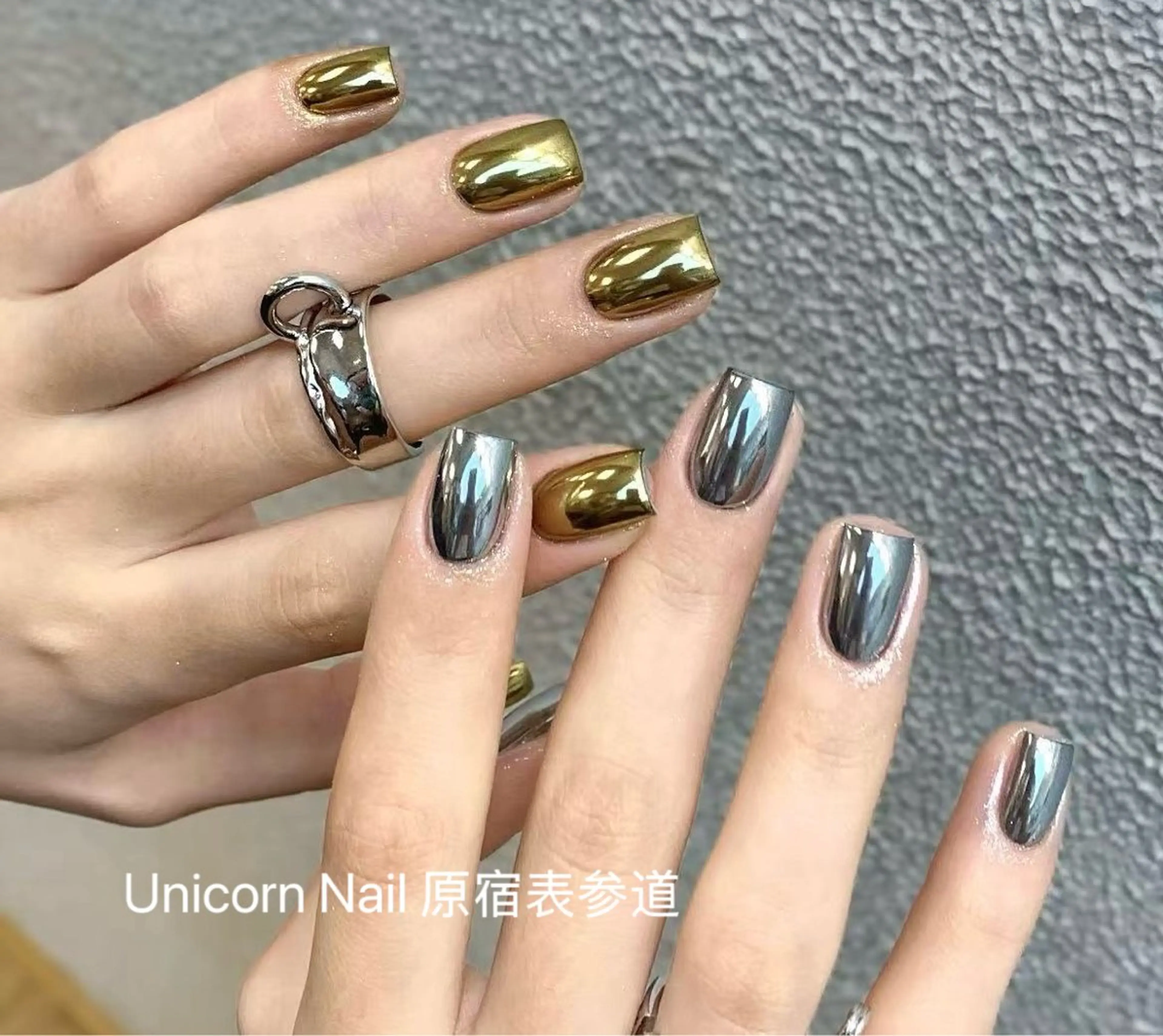ネイル ミラーネイル ハンドネイル Unicorn Nail原宿表参道のネイルデザイン
