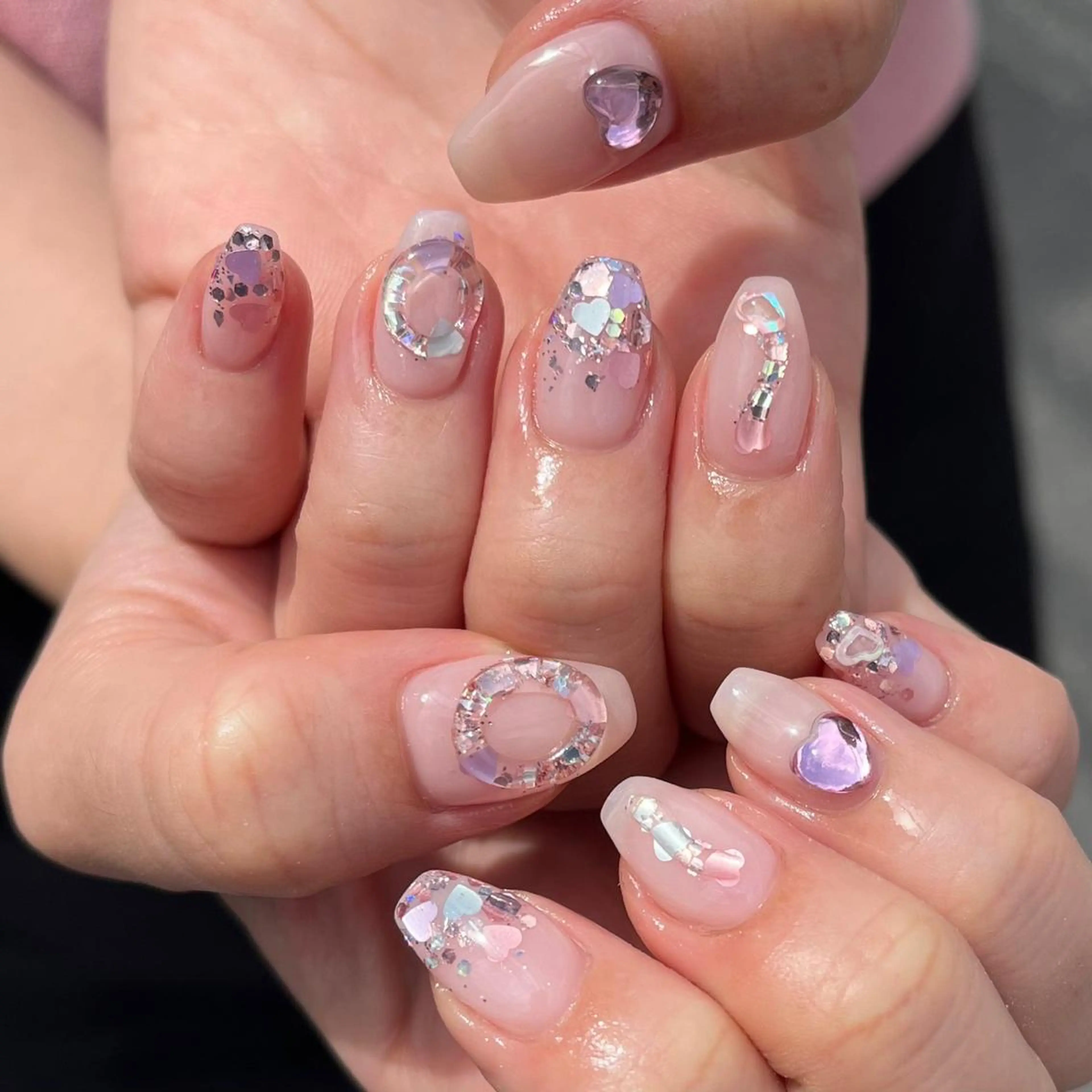 ネイル オーロラネイル クリアネイル 氷ネイル・うるうるネイル 韓国ネイル ニュアンスネイル Salon Ｋのネイルデザイン