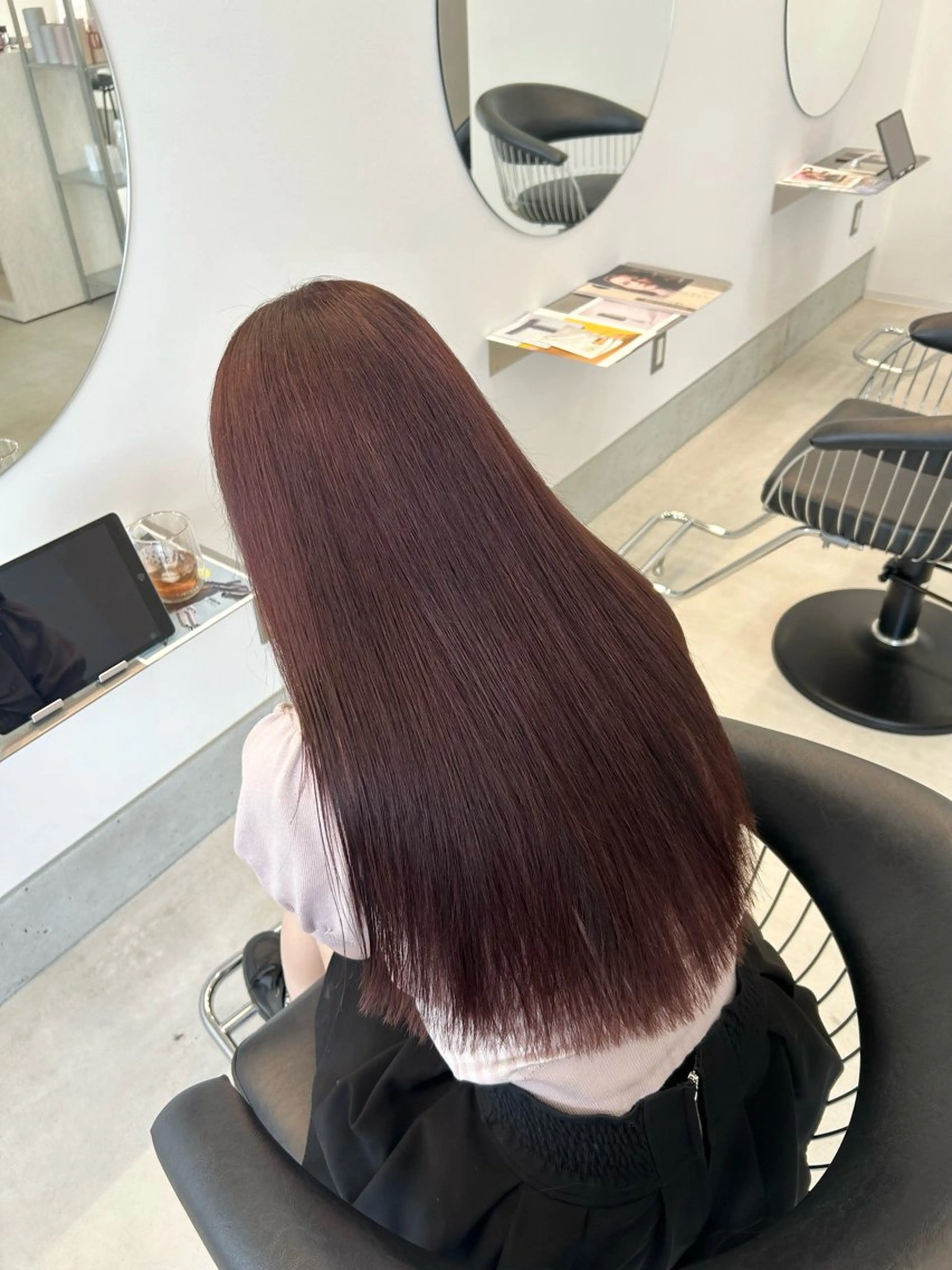 ロング カラー ブラウンカラー ピンクカラー ピンクブラウン ヘアカラー トリートメント 🐾ハイトーンブリー チ🐾ひなたのヘアスタイル