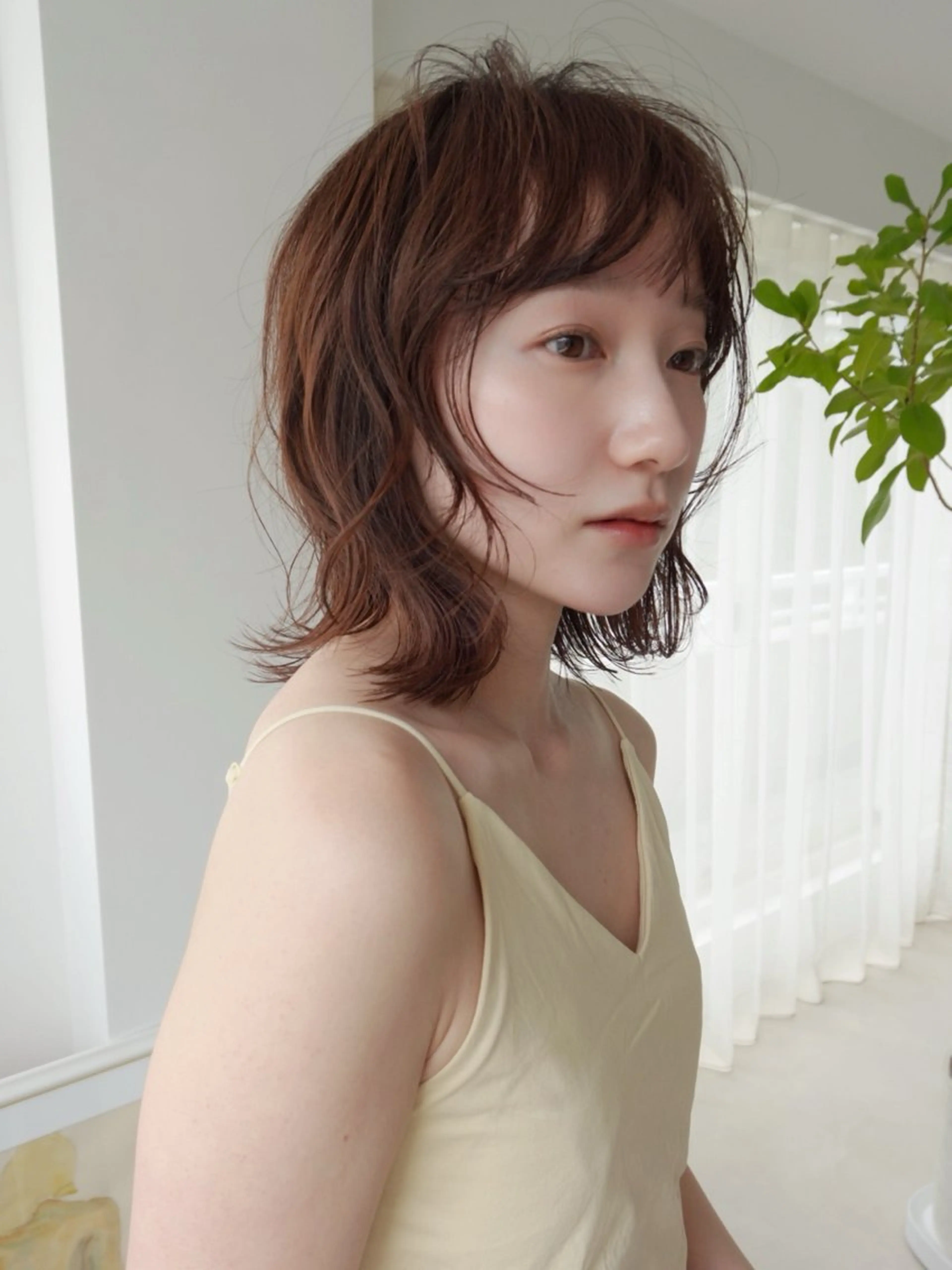 ミディアム カラー カット ヘアカラー トリートメント ♡アヤメ/レイヤー ボブ♡渋谷のヘアスタイル