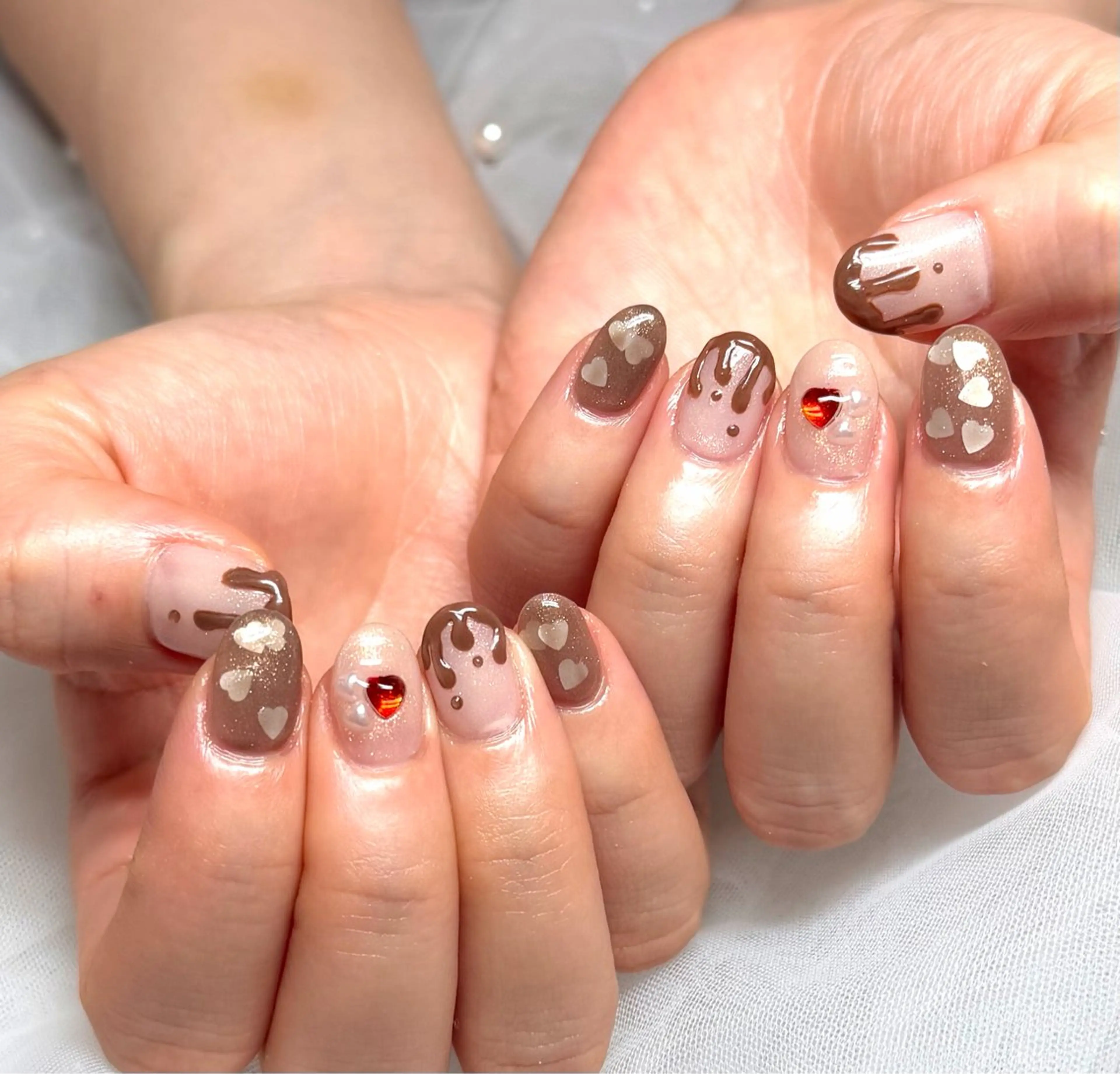 ネイル バレンタイン ハンドネイル HazeGrass NAILのネイルデザイン