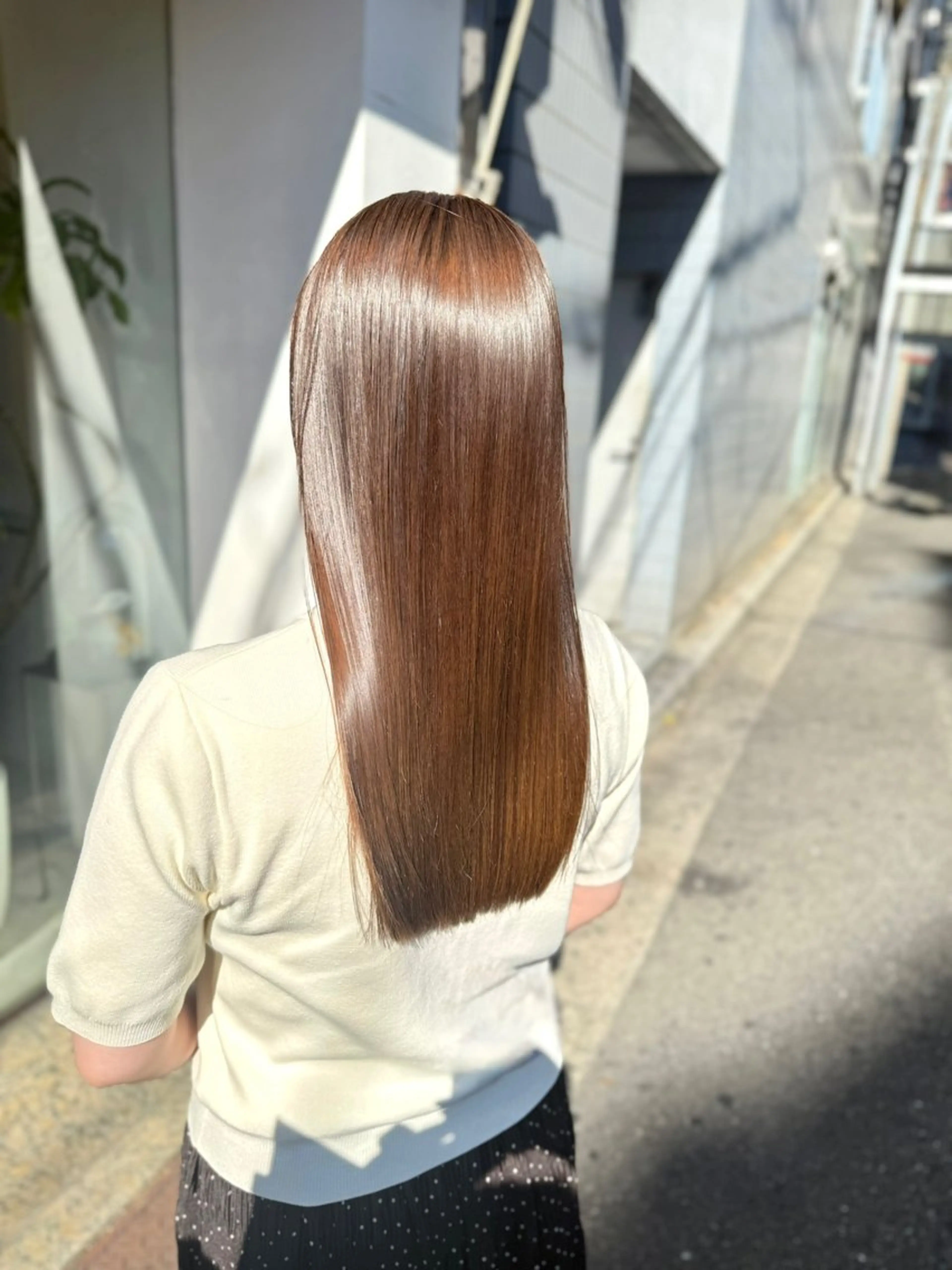 ロング カラー カット ヘアカラー トリートメント 安永 涼のヘアスタイル