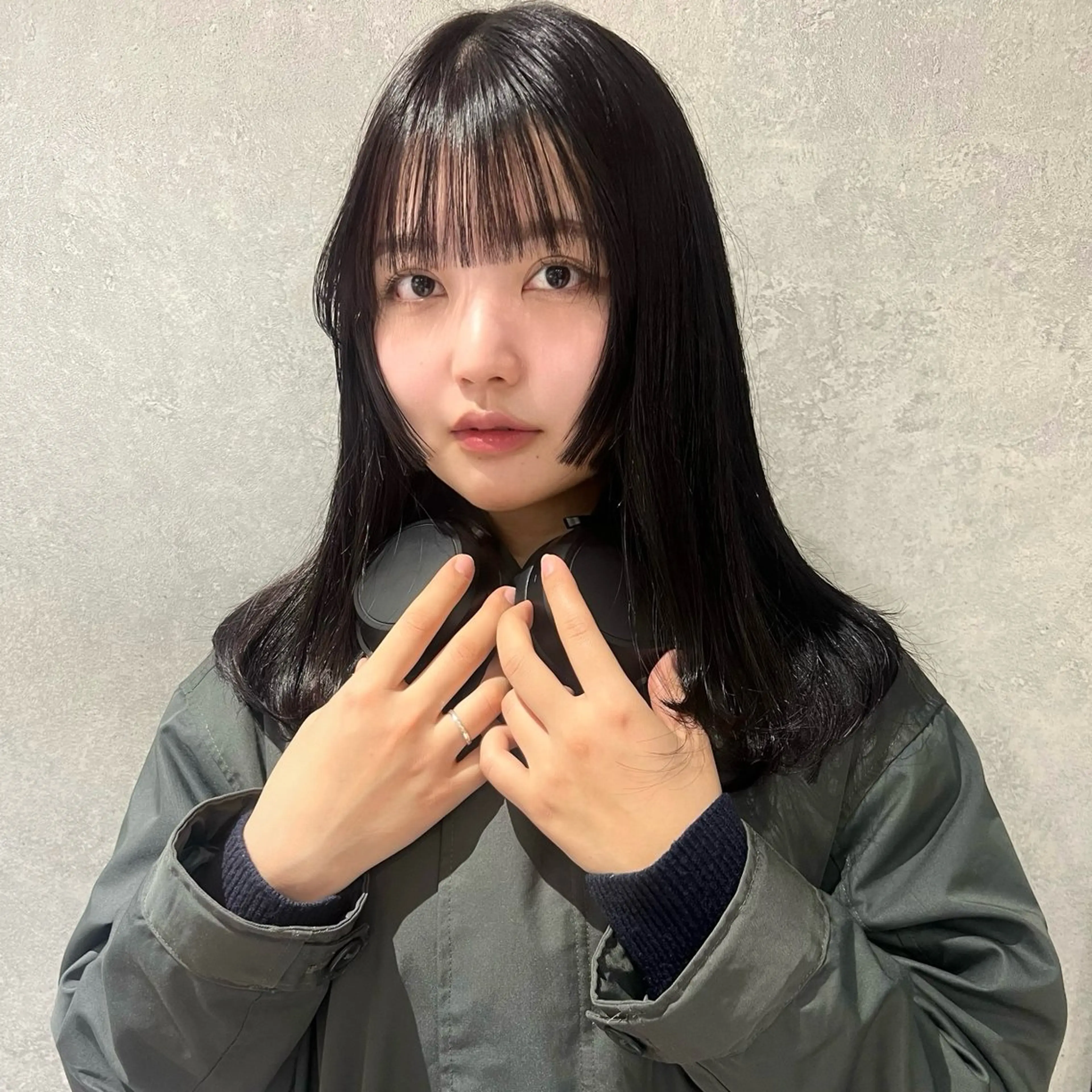 ロング 姫カット シースルーバング カット ヘアカラー AI TOKYO　S所属・mizuki 【韓国レイヤー】のヘアスタイル