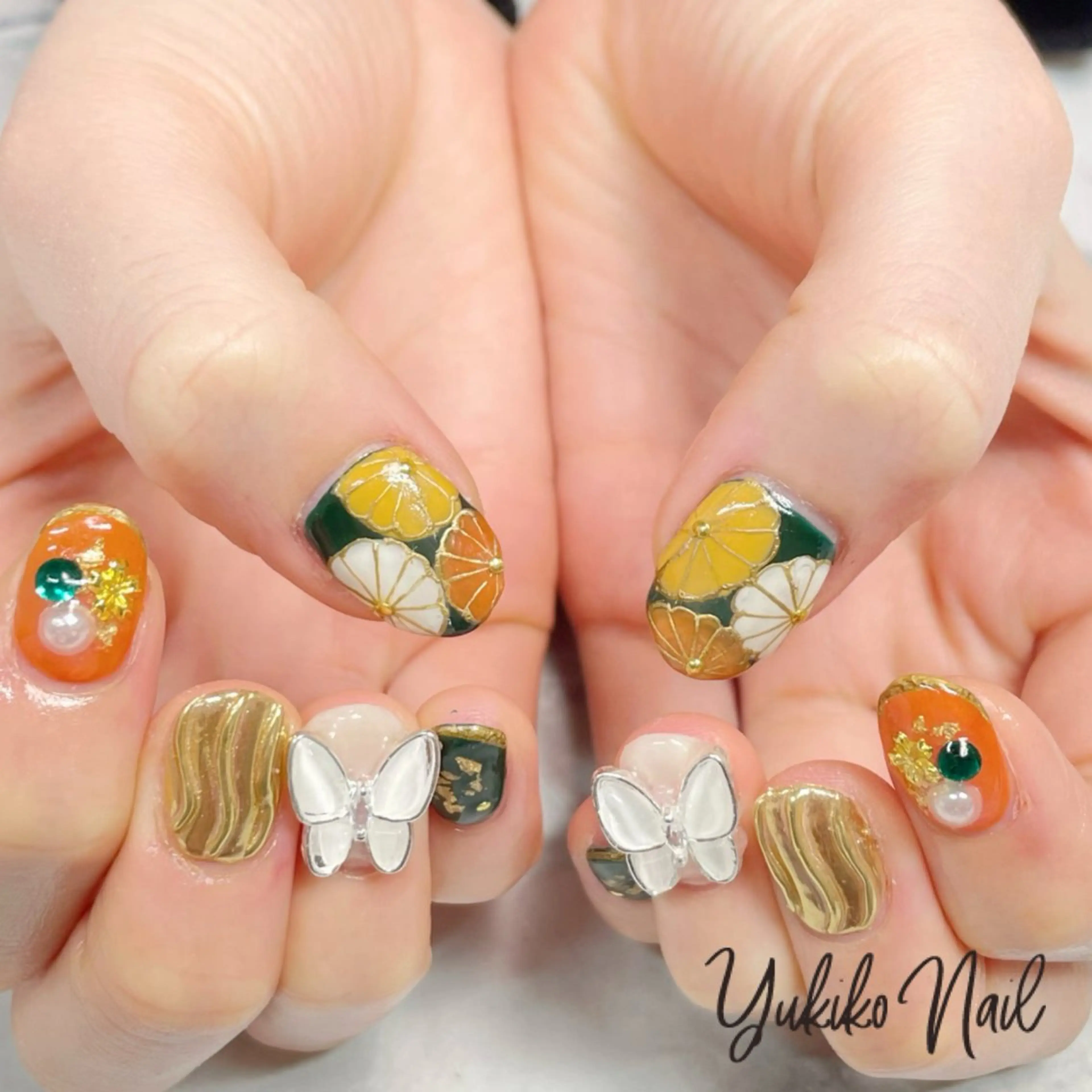 ネイル 成人式 ハンドネイル ユキコ ネイルのネイルデザイン