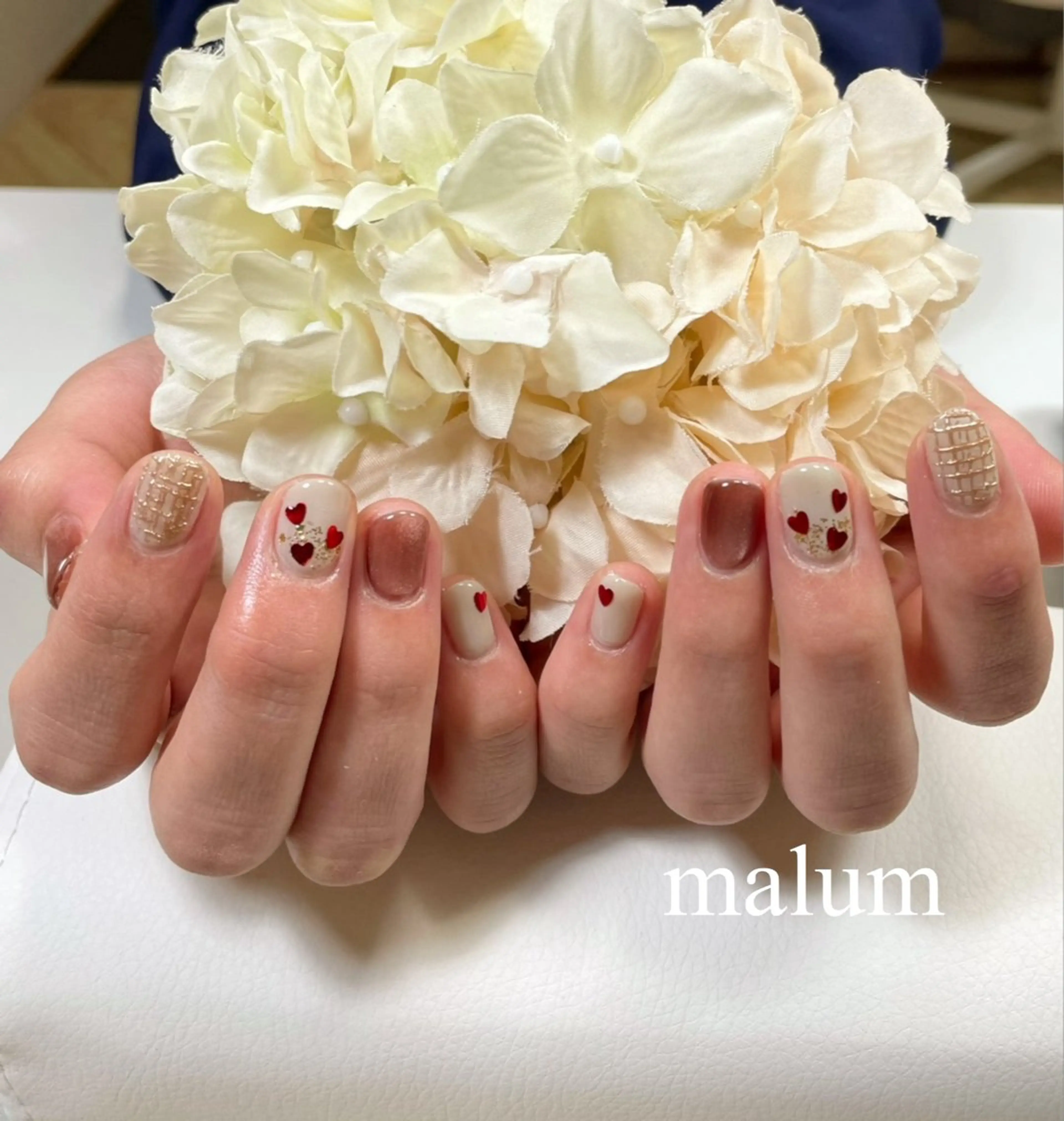 ネイル バレンタイン ハンドネイル malum nailのネイルデザイン