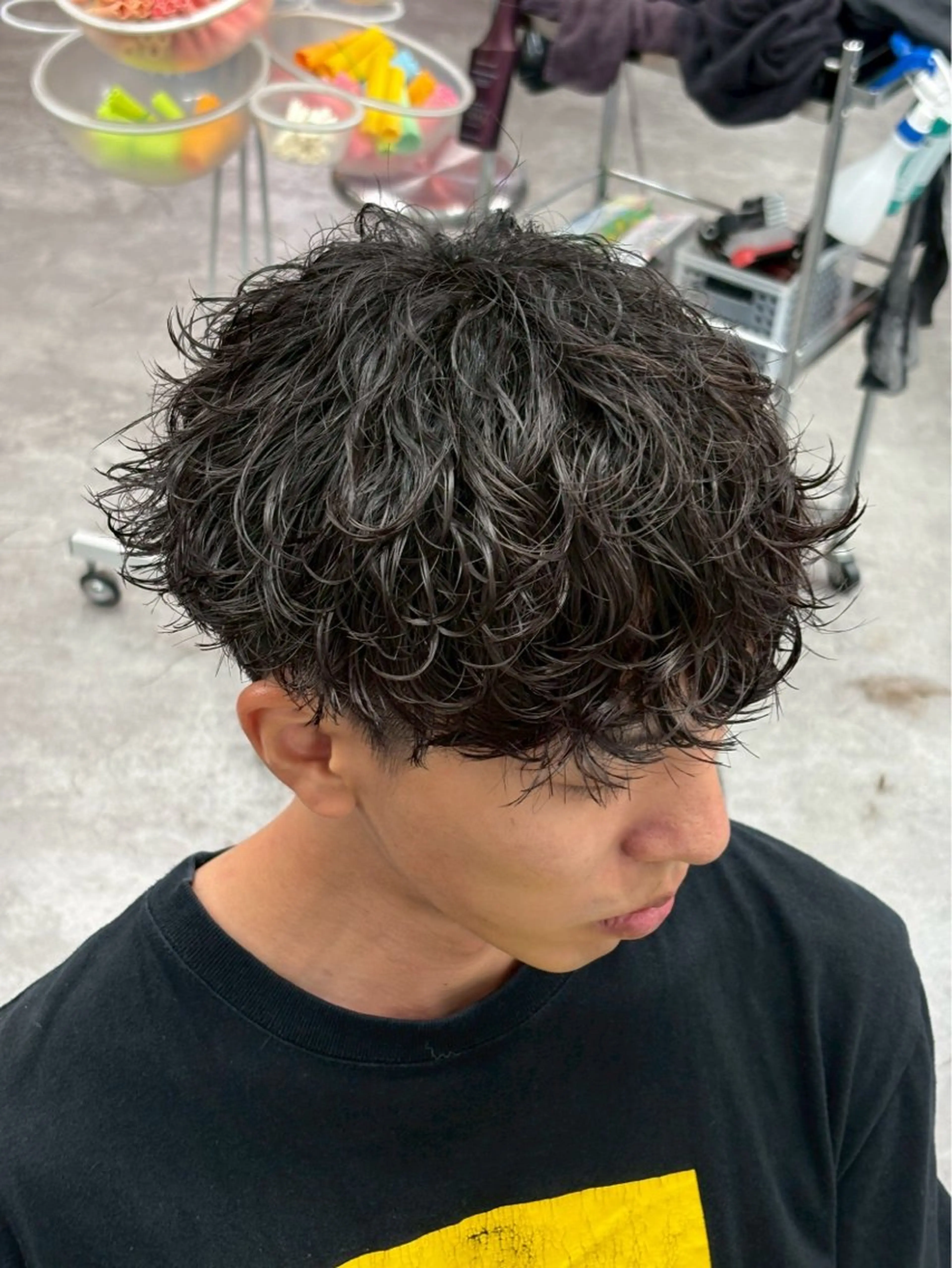 パーマ メンズ カット パーマ 深野 ちさとのヘアスタイル