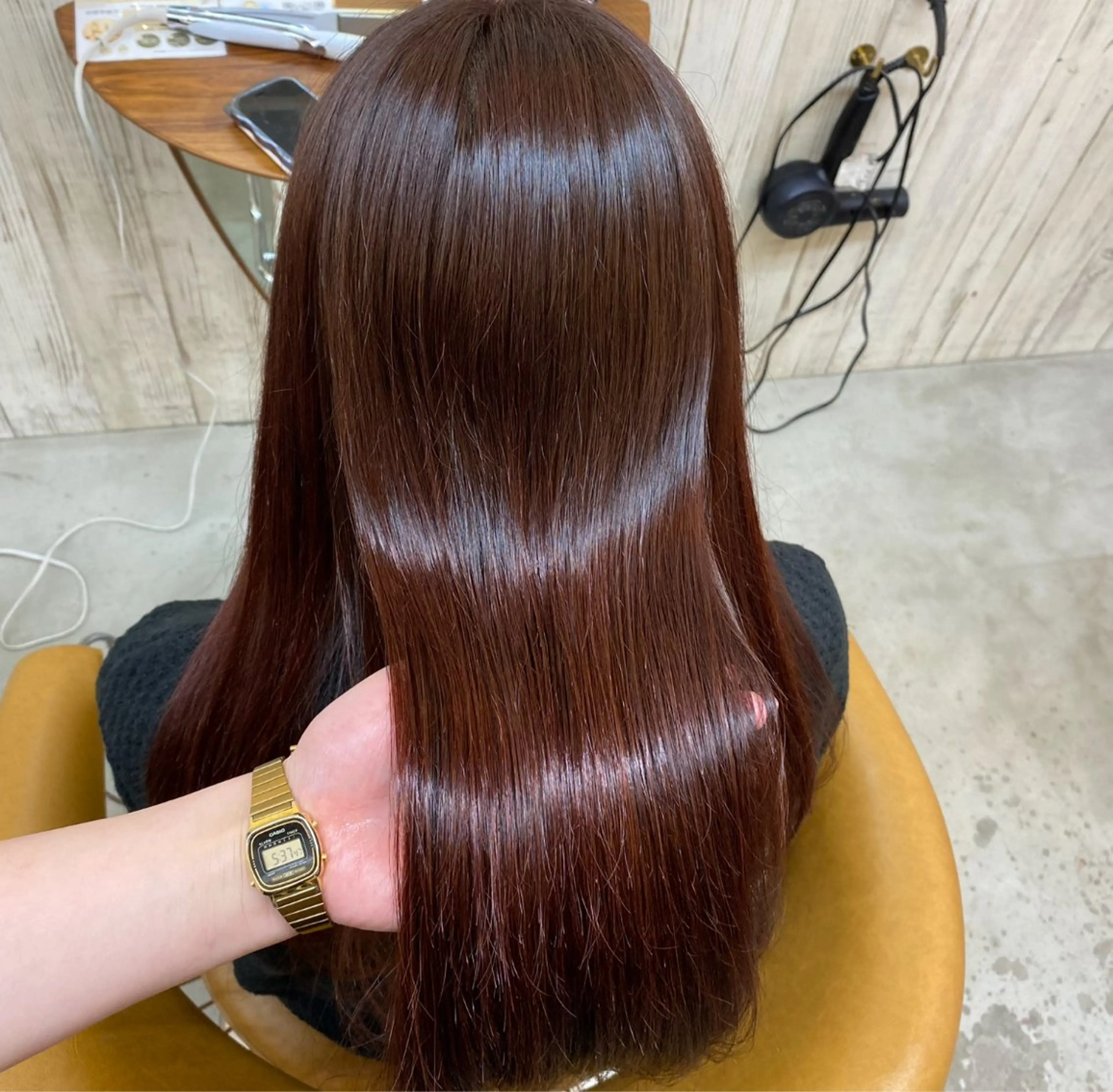 【🎀縮毛矯正＆ワンカラーでとぅるん髪🎀】縮毛矯正 ＋ワンカラー＋高濃度スチームトリートメント付き🎶の写真