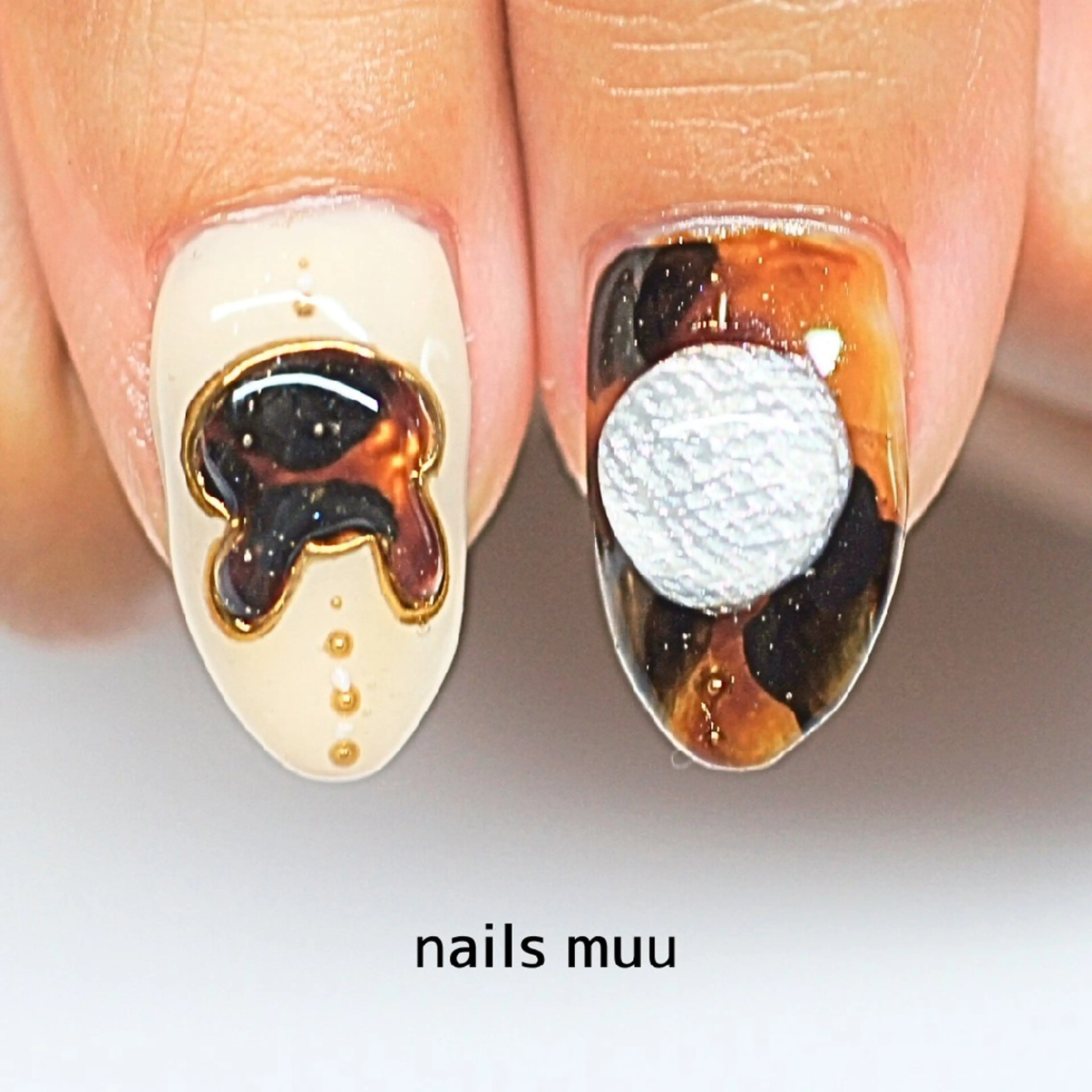 ネイル べっ甲ネイル ハンドネイル nails muu まゆのネイルデザイン