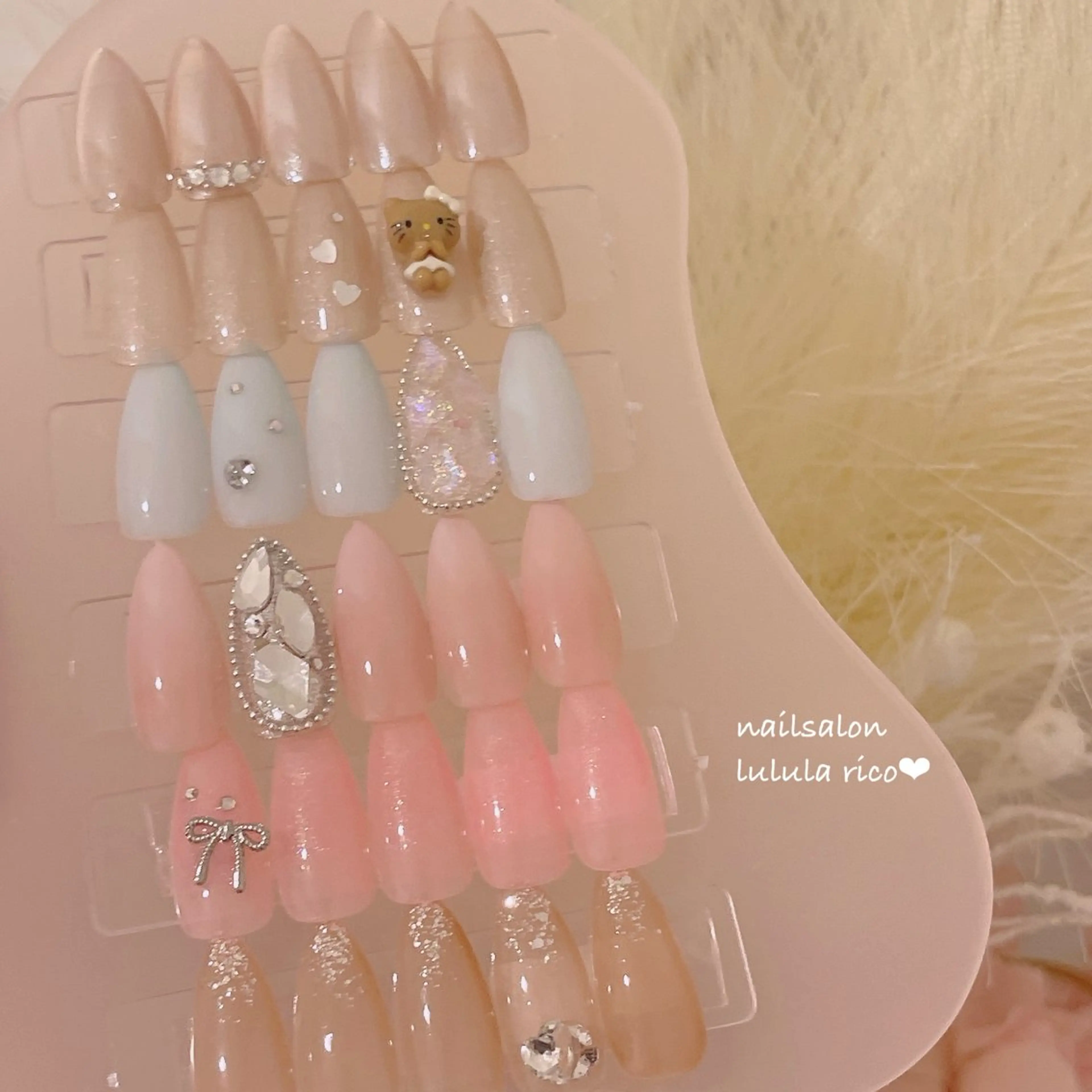 ネイル フレンチネイル ガーリー 韓国ネイル ワンホンネイル lulula ricoのエステ・リラクイメージ