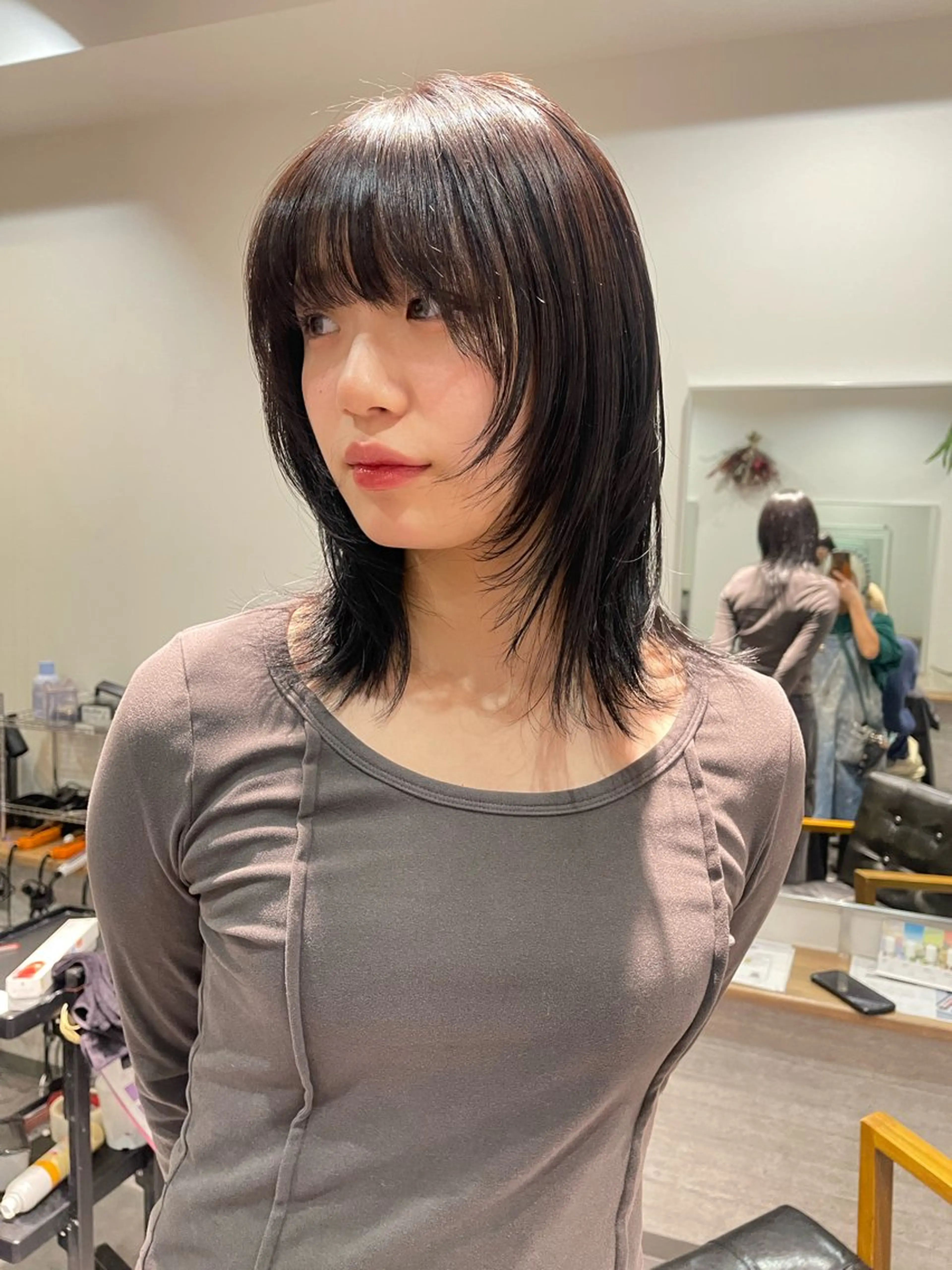 セミロング レイヤーカット ウルフカット カット アトム/ウルフ パーマ/レイヤーのヘアスタイル