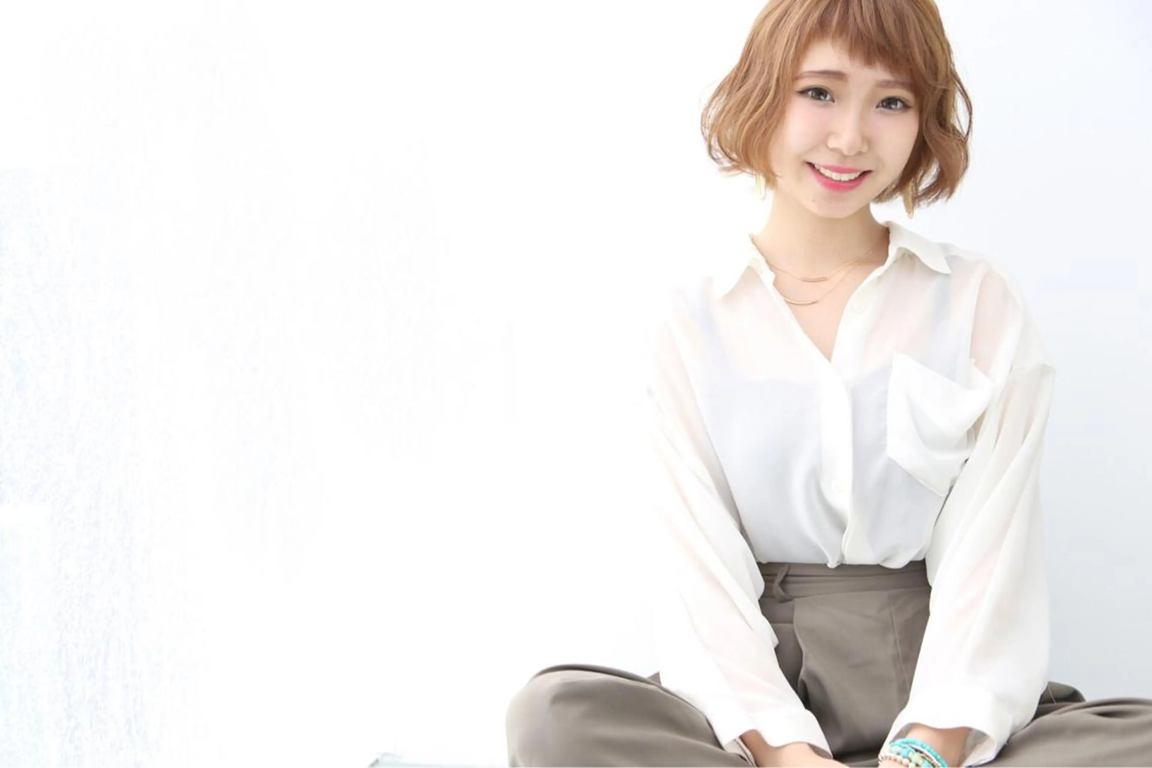 ミディアム セミロング ロング カラー ヘアアレンジ ブラウンカラー Re:ta KANZOのヘアスタイル