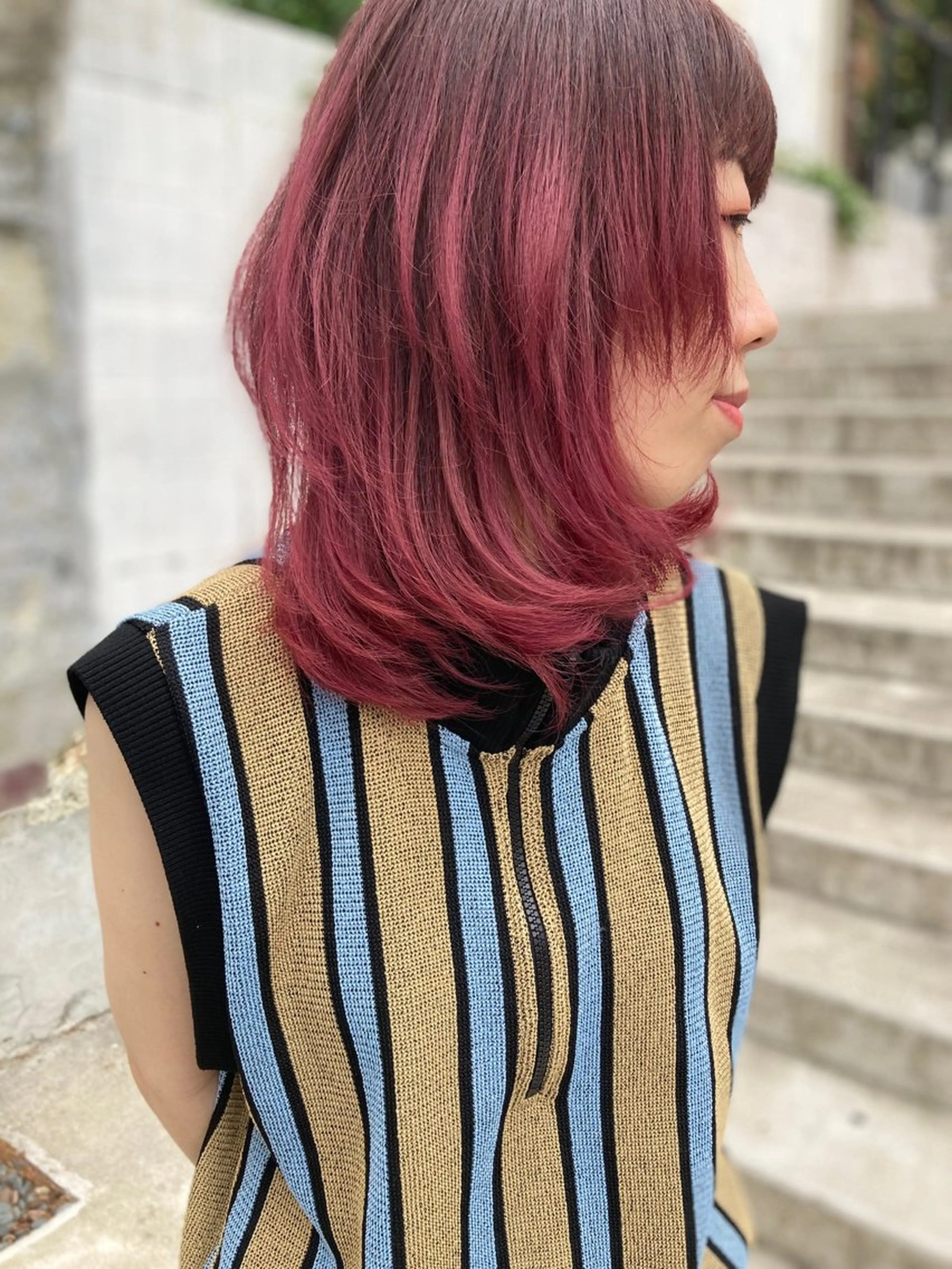 ミディアム カラー グラデーションカラー ピンクカラー ainico.所属・髪質改善　艶髪✨ Teppeiのヘアスタイル