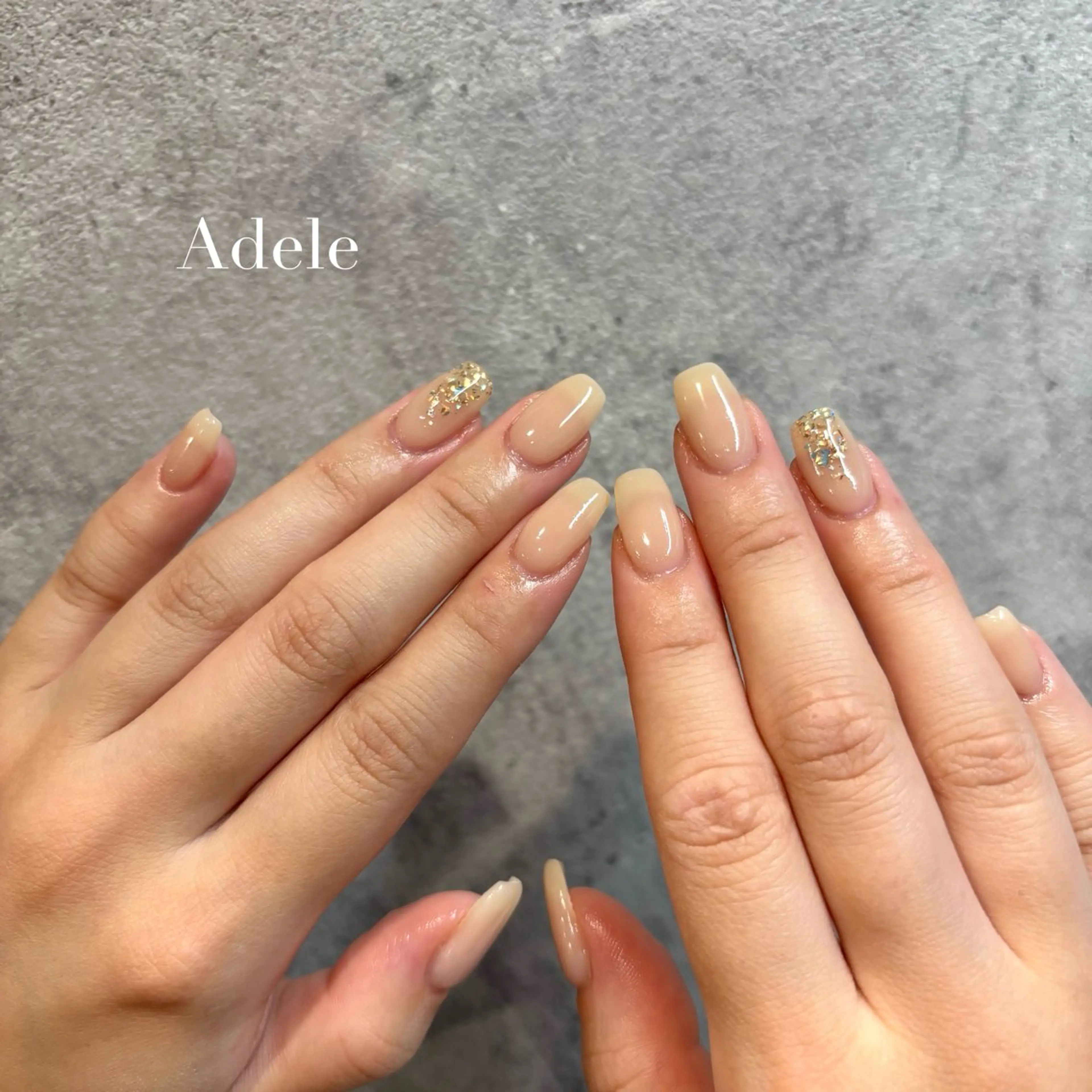 ネイル ラメ(グリッター) シンプルネイル Adele saraのネイルデザイン