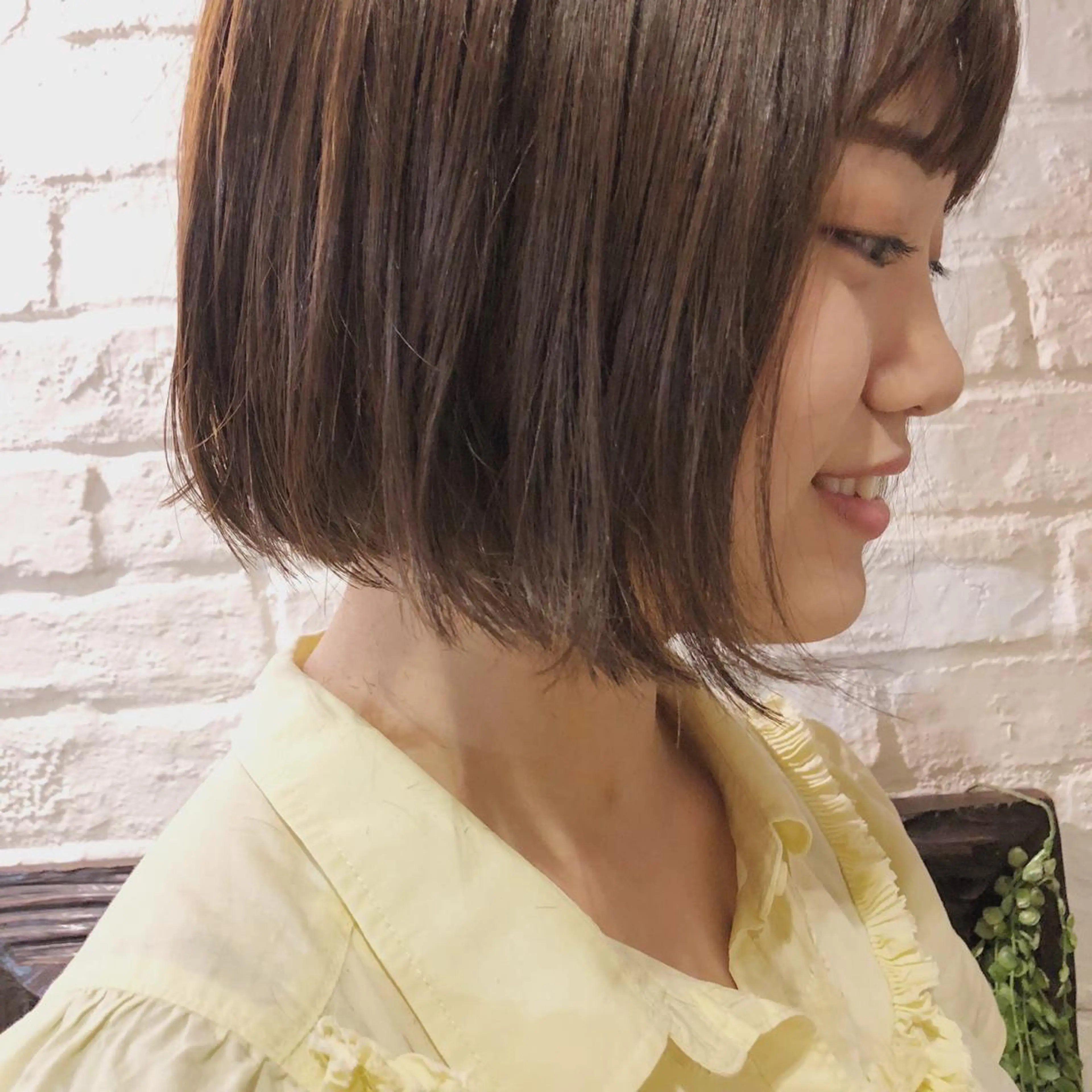 ショート 切りっぱなしボブ ボブ カット 吉川 愛美李のヘアスタイル