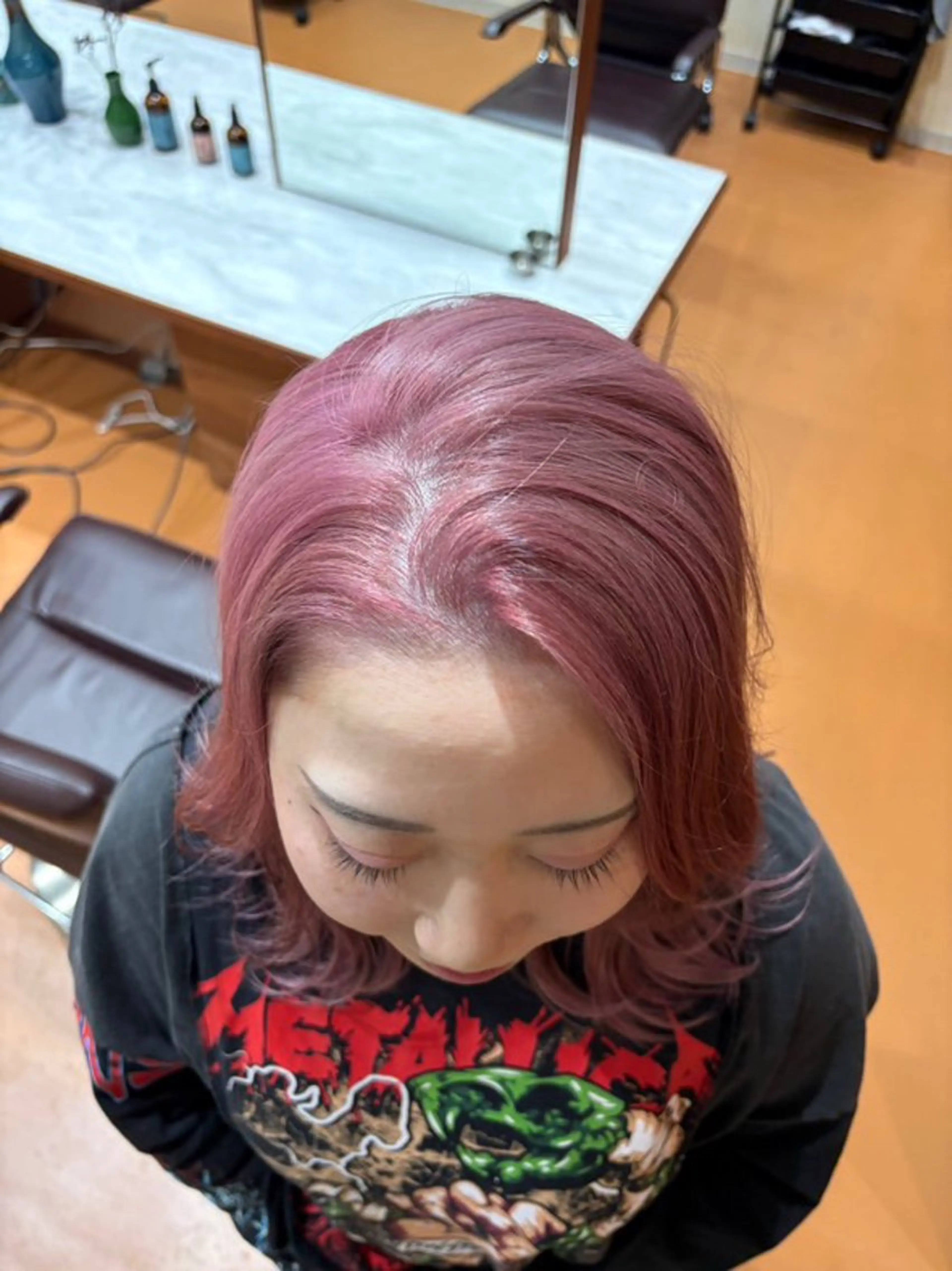 ミディアム カラー ピンクカラー ヘアカラー トリートメント 京都/カラー/松野 翔のヘアスタイル