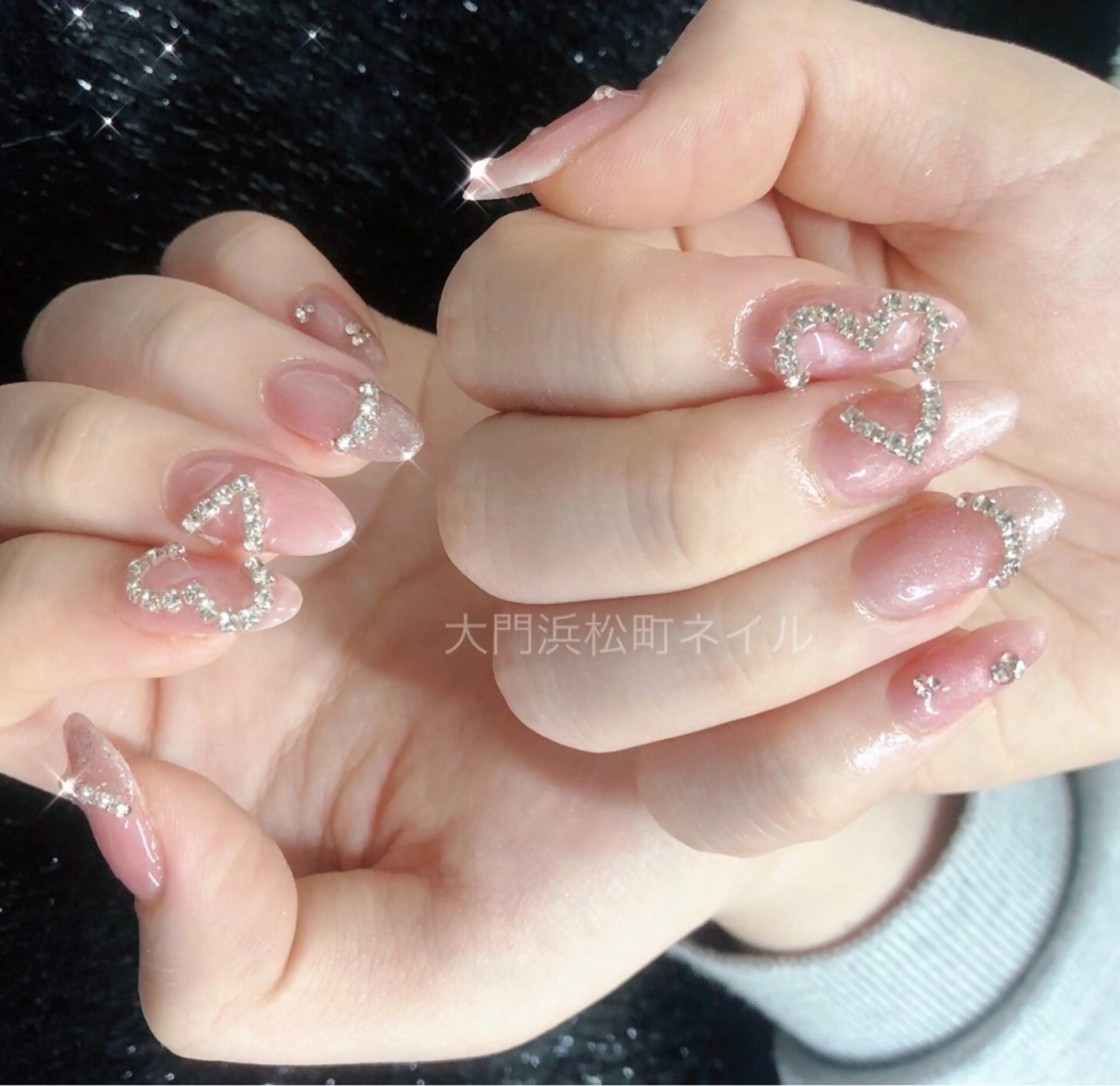 ネイル ダブルフレンチ フレンチネイル ガラスフレンチ マグネットネイル ミラーネイル ハンドネイル ハンドケア 大門浜松町 ネイルのネイルデザイン