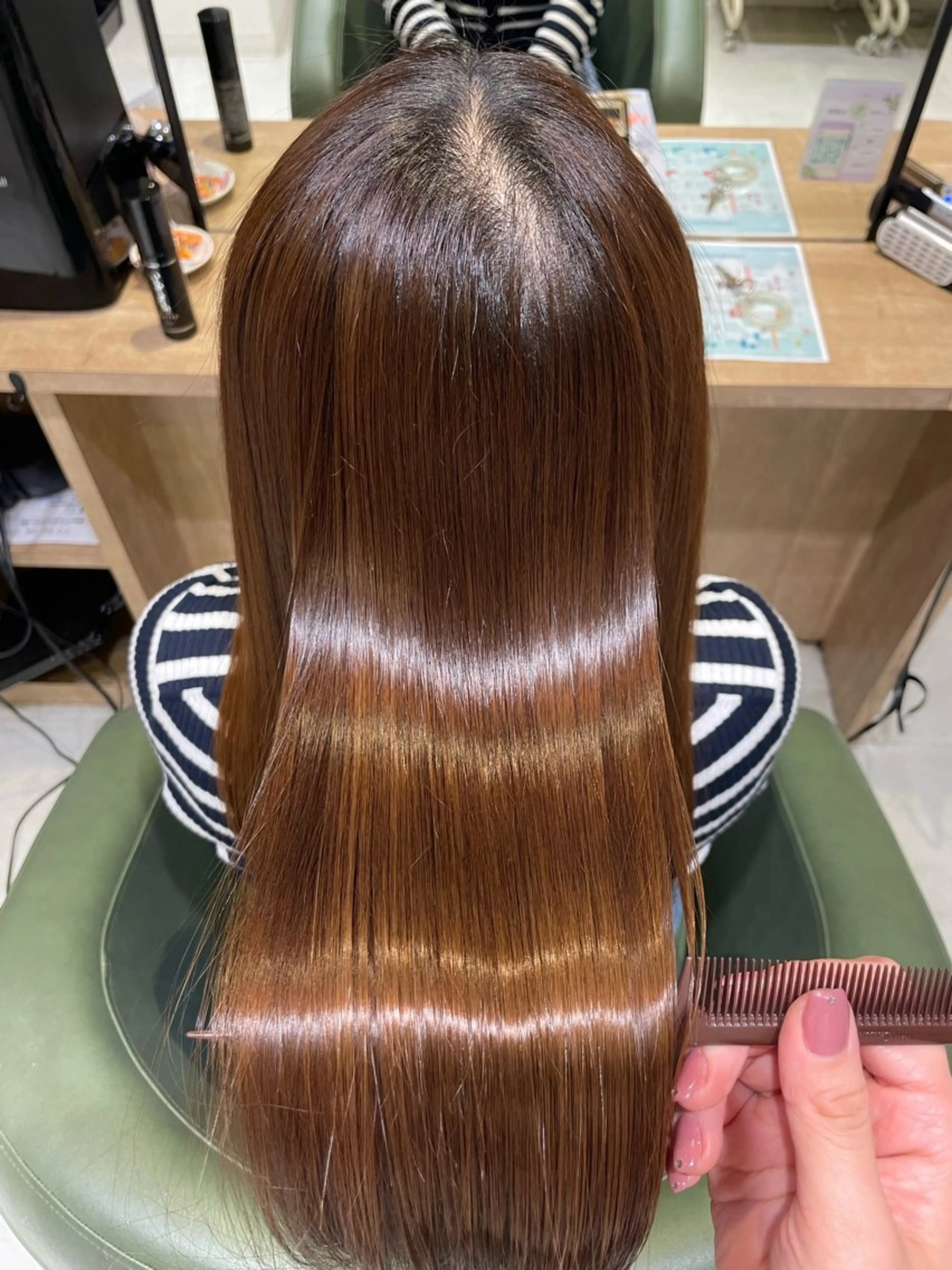 ロング 髪質改善 縮毛矯正 トリートメント 野田 カレンのヘアスタイル