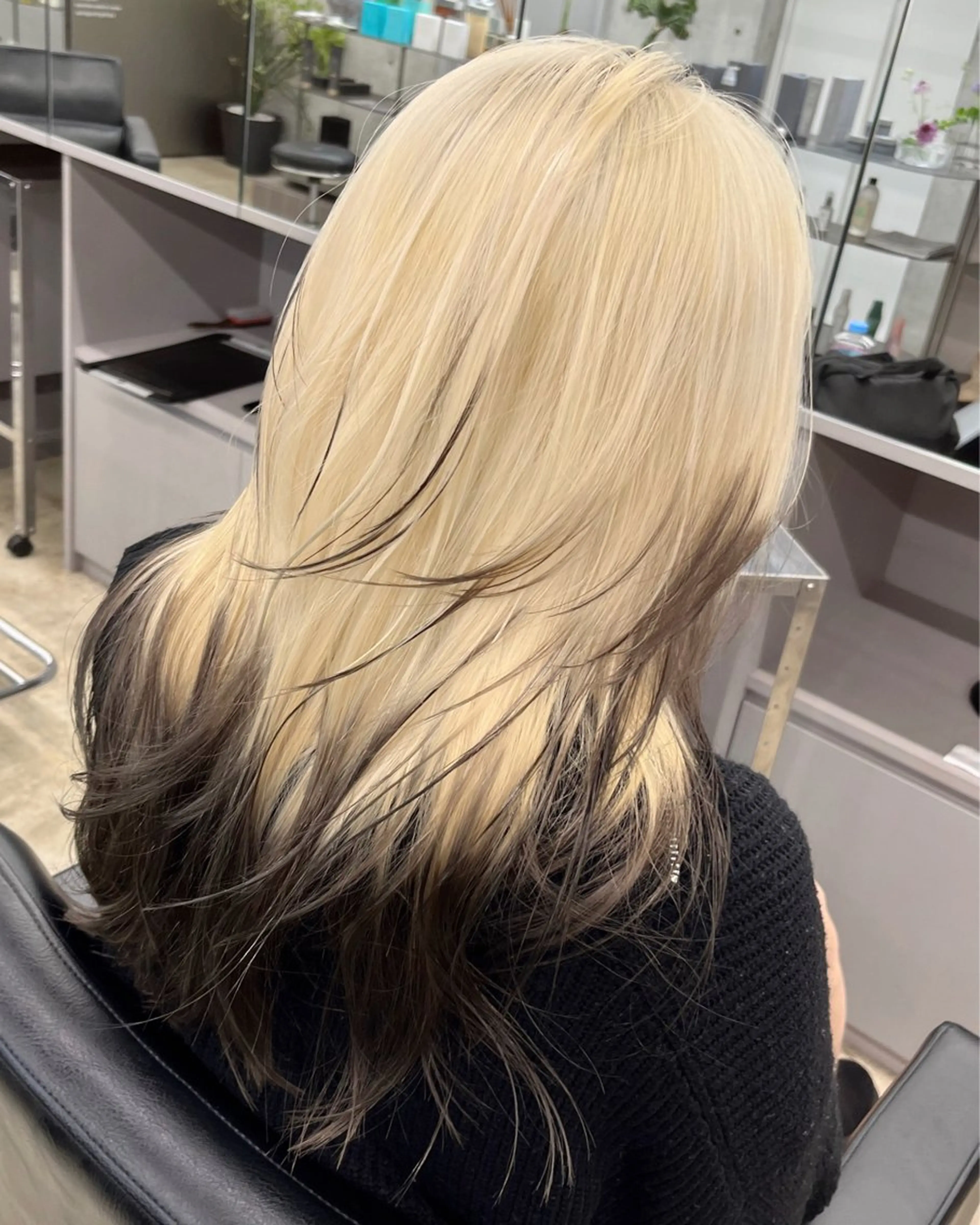 セミロング カラー カット ヘアカラー ダブルカラー/ ケアブリーチ/クニトのヘアスタイル