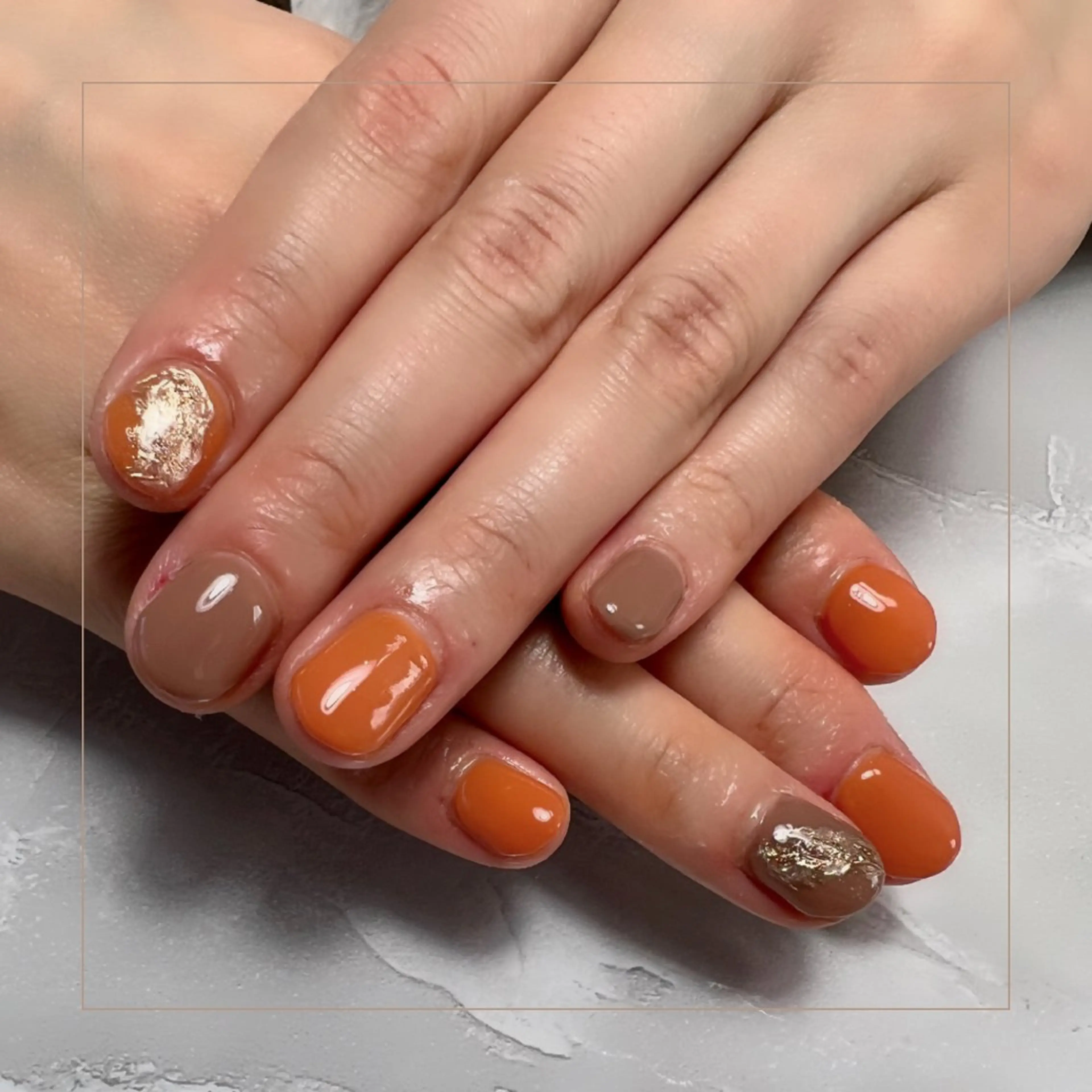 ネイル オレンジ Luana nailのネイルデザイン