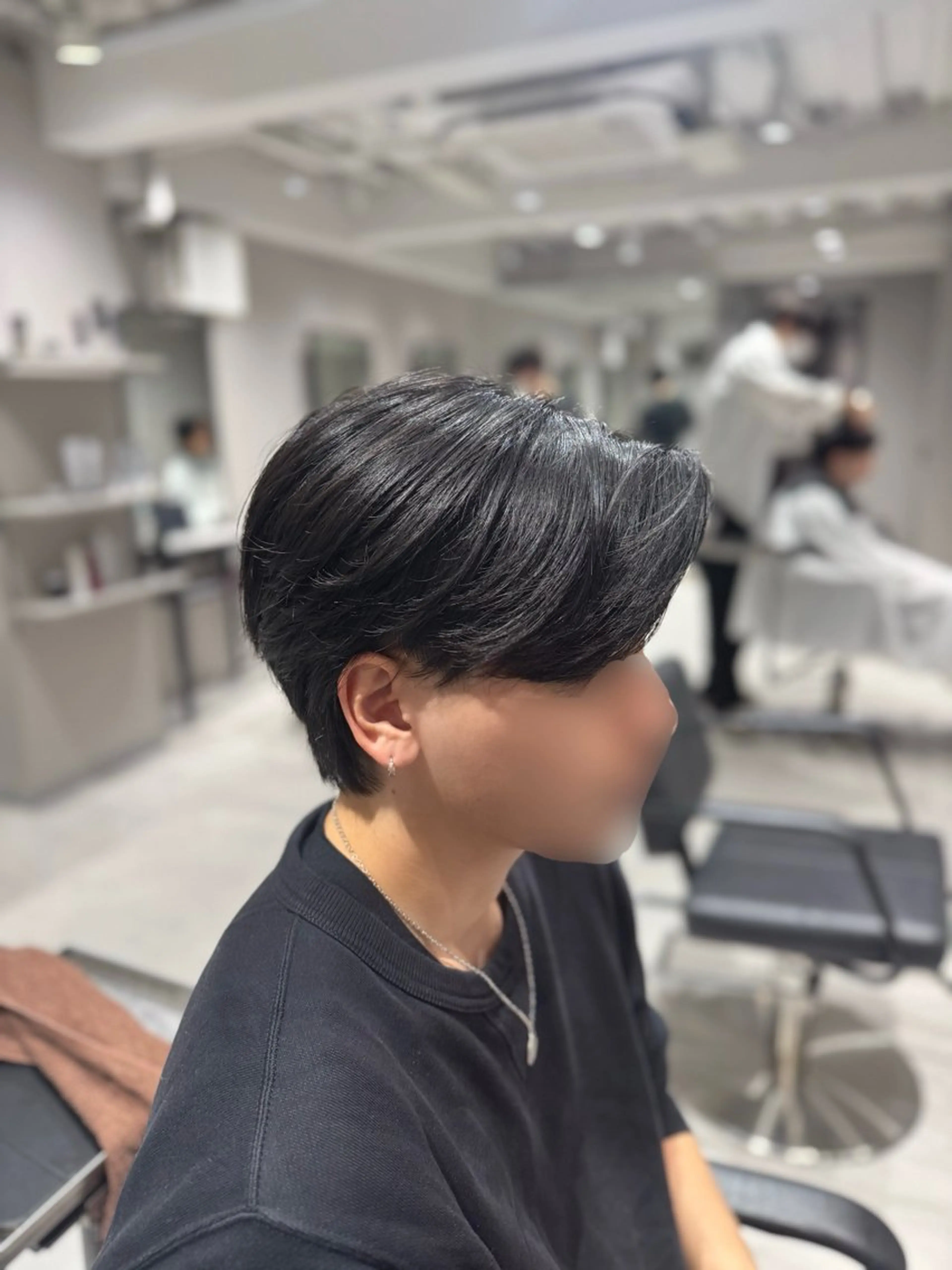 メンズ センターパート 曲がる縮毛/カルマパ ーマ/池袋/横村大全のヘアスタイル