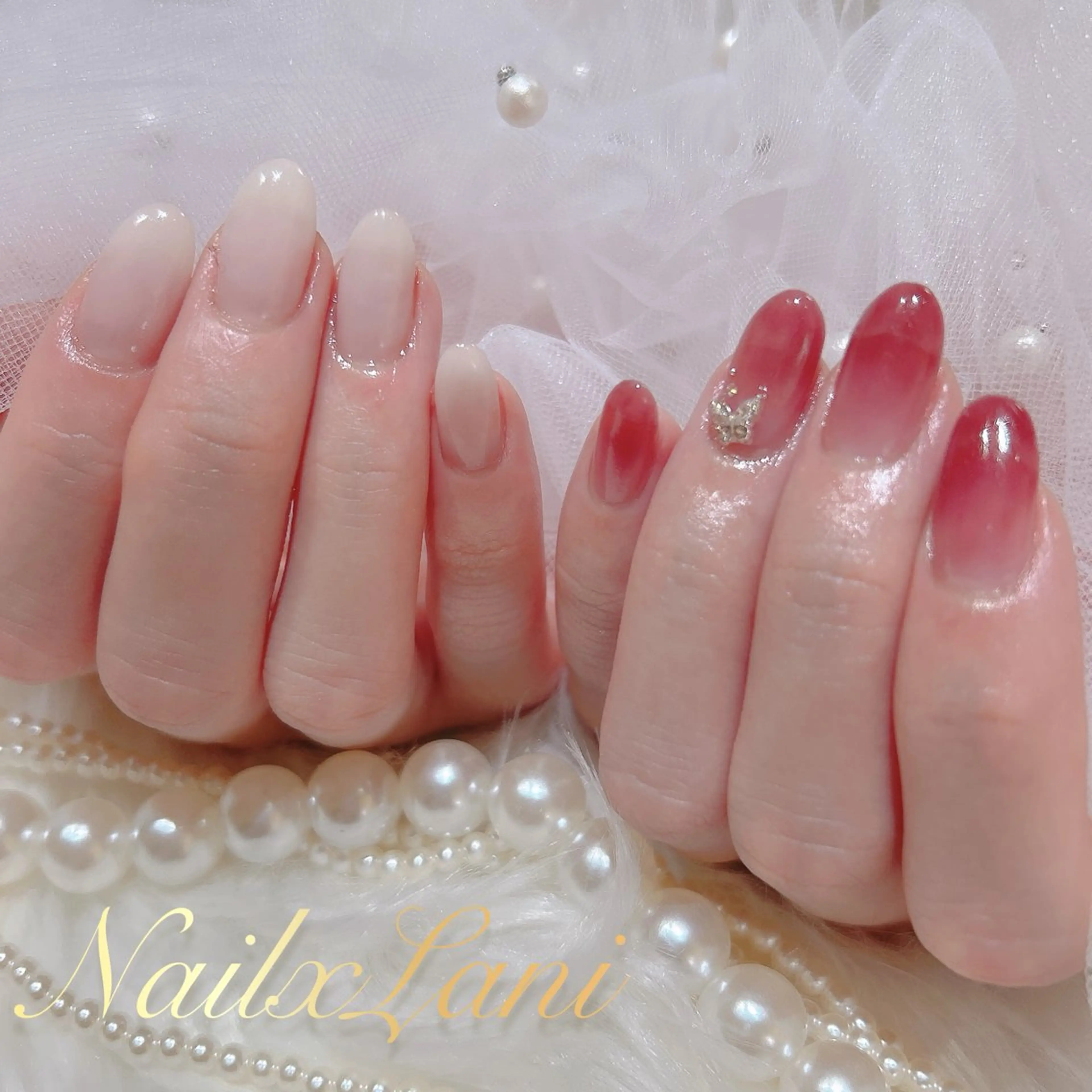 ネイル フットネイル ジェルネイル マグネットネイル パラジェル 冬ネイル Nail×Lani 深爪矯正対応◎のネイルデザイン