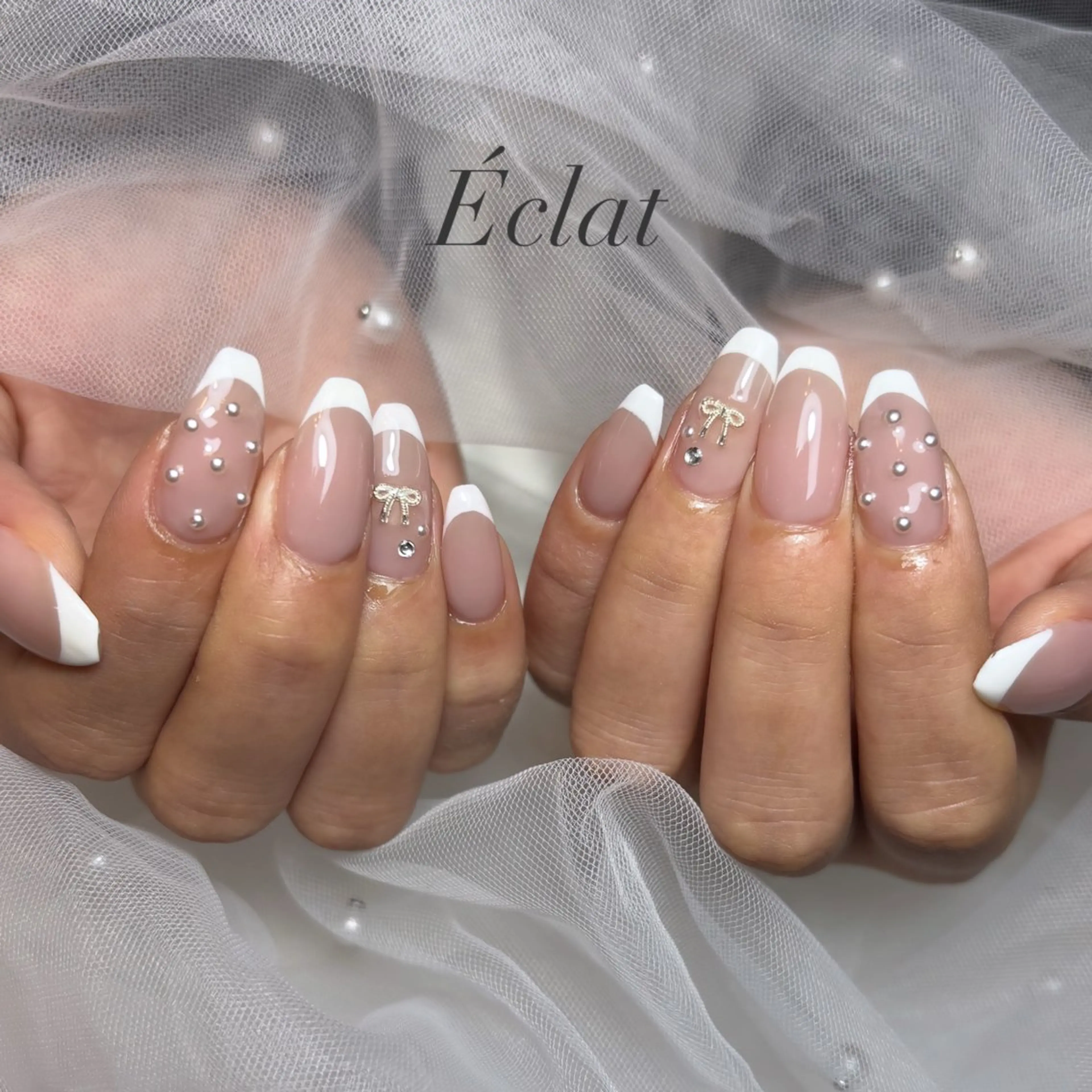 ネイル フレンチネイル ハンドネイル nail salon Éclatのネイルデザイン