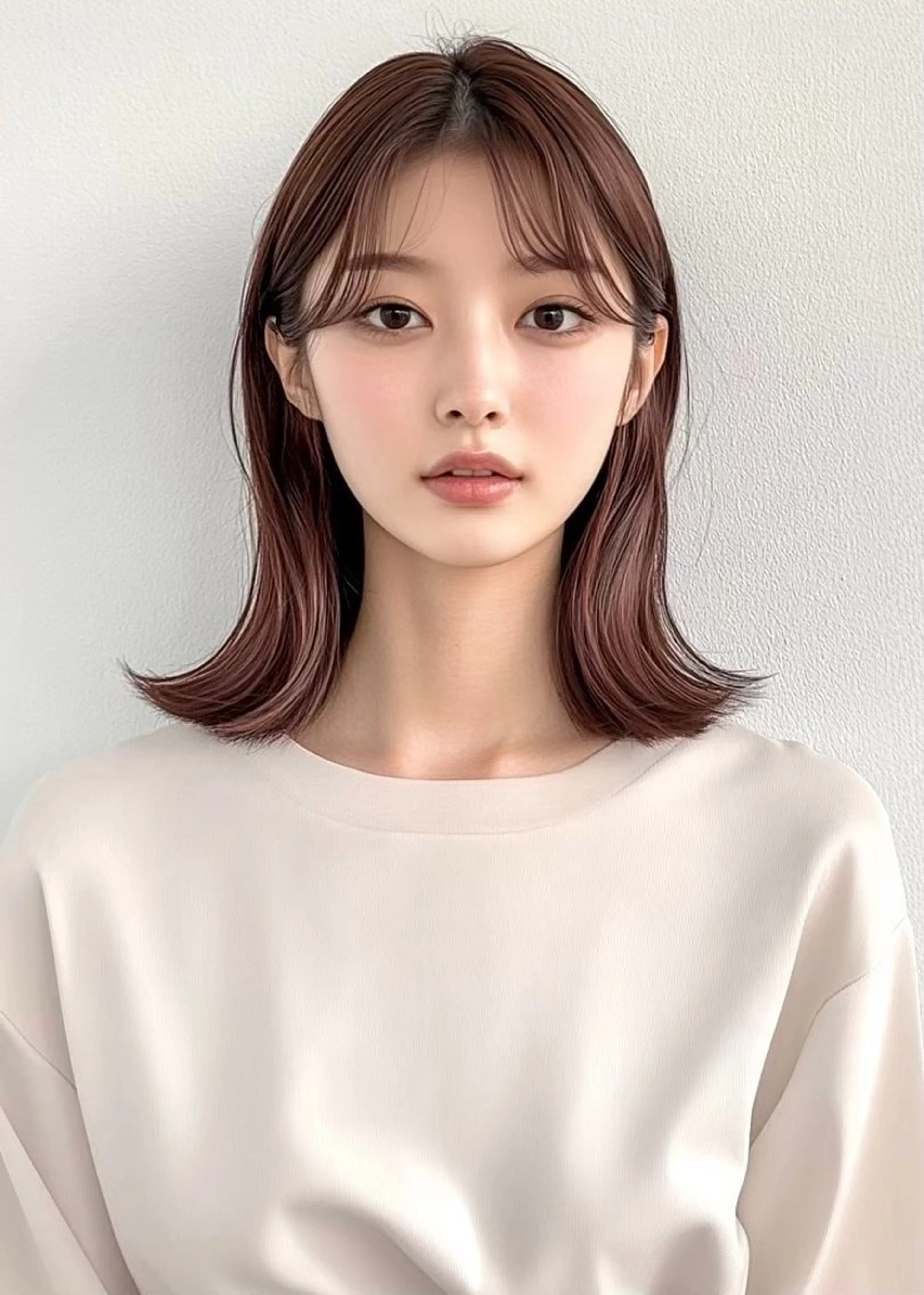 ミディアム カット ヘアカラー VLOW nex the salon所属・韓国風/髪質改善/ ナガヤアキラのヘアスタイル