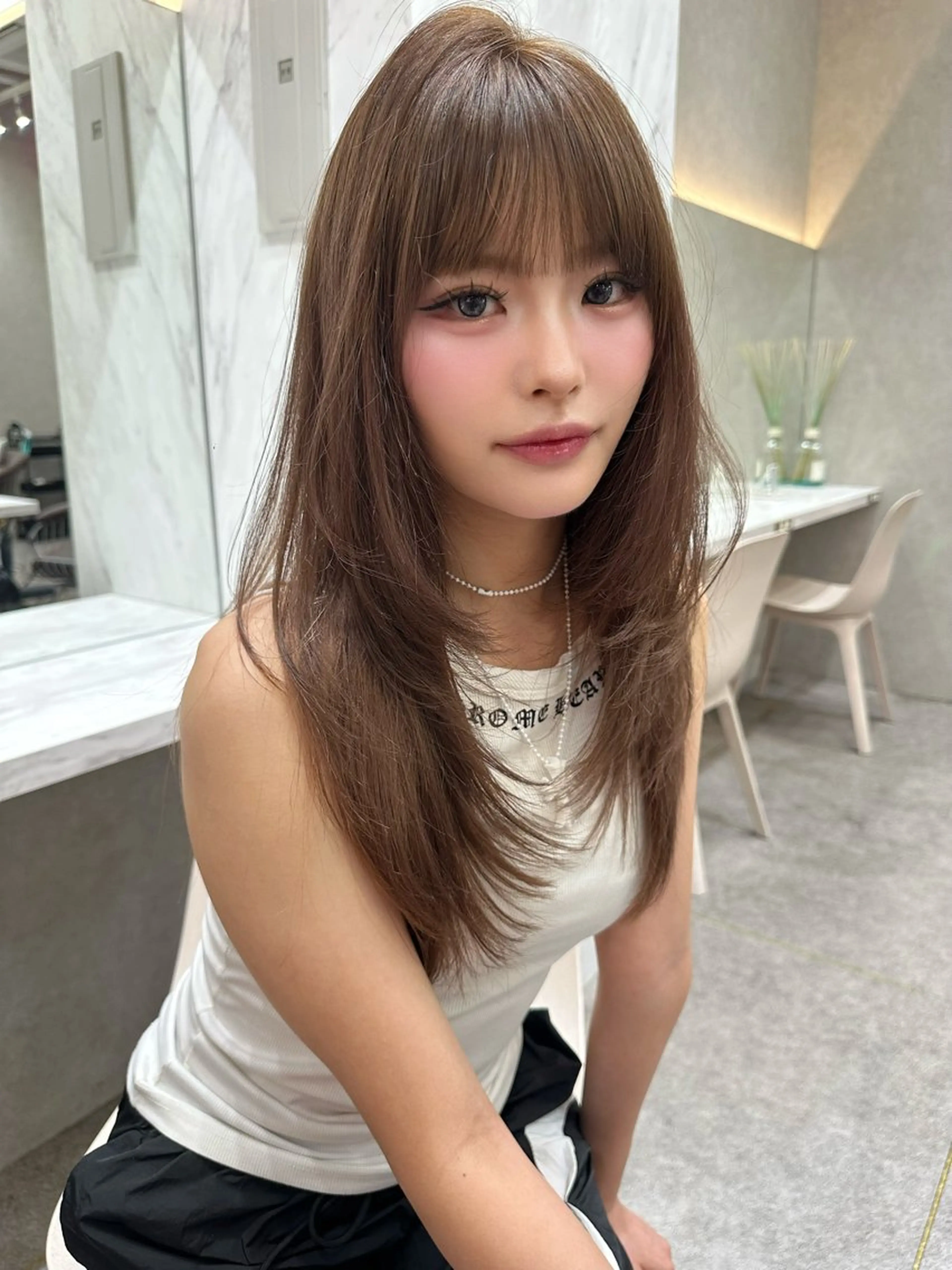 ロング 韓国風ヘア レイヤーカット Lond mare所属・あ い か 🎀 レイヤーカットのヘアスタイル