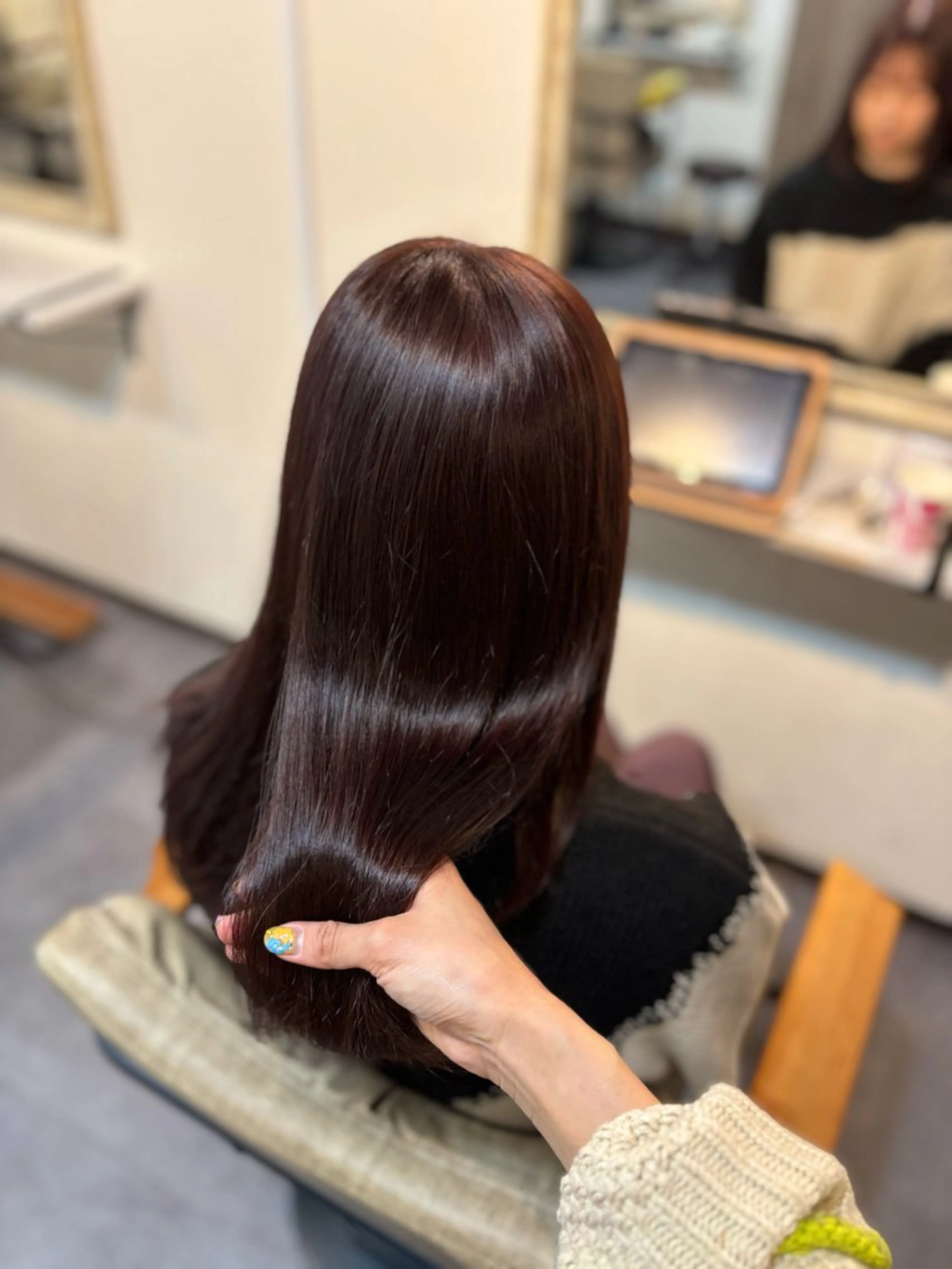 ロング カラー ブリーチ ブラウンカラー ダブルカラー ブリーチなしカラー ピンクカラー ヘアカラー Sherry/R 三川町　山本なつみのヘアスタイル
