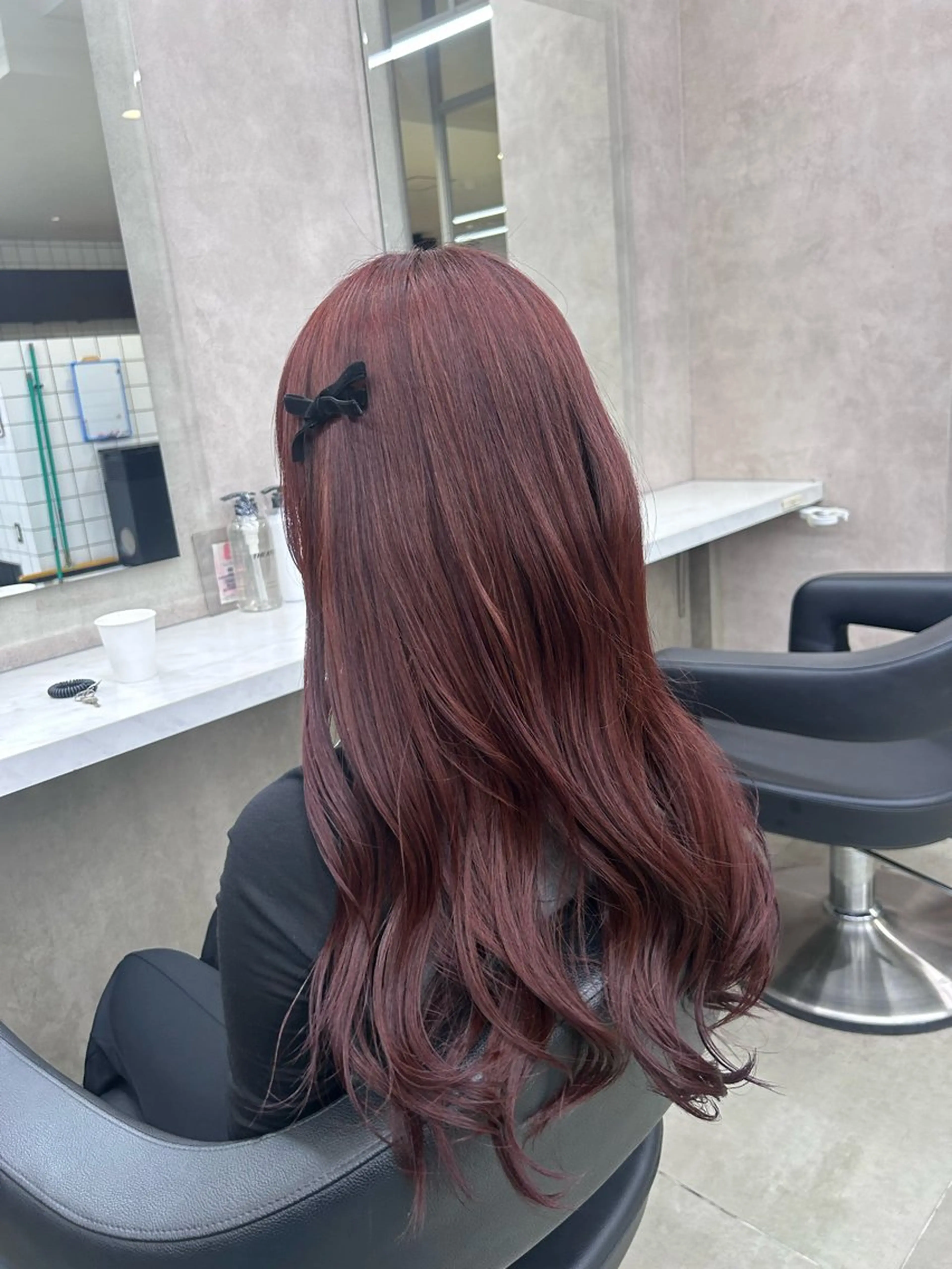 ロング カラー パーマ ヘアアレンジ メンズ キッズ ブリーチなしカラー/ ブラウン/レイヤーのヘアスタイル