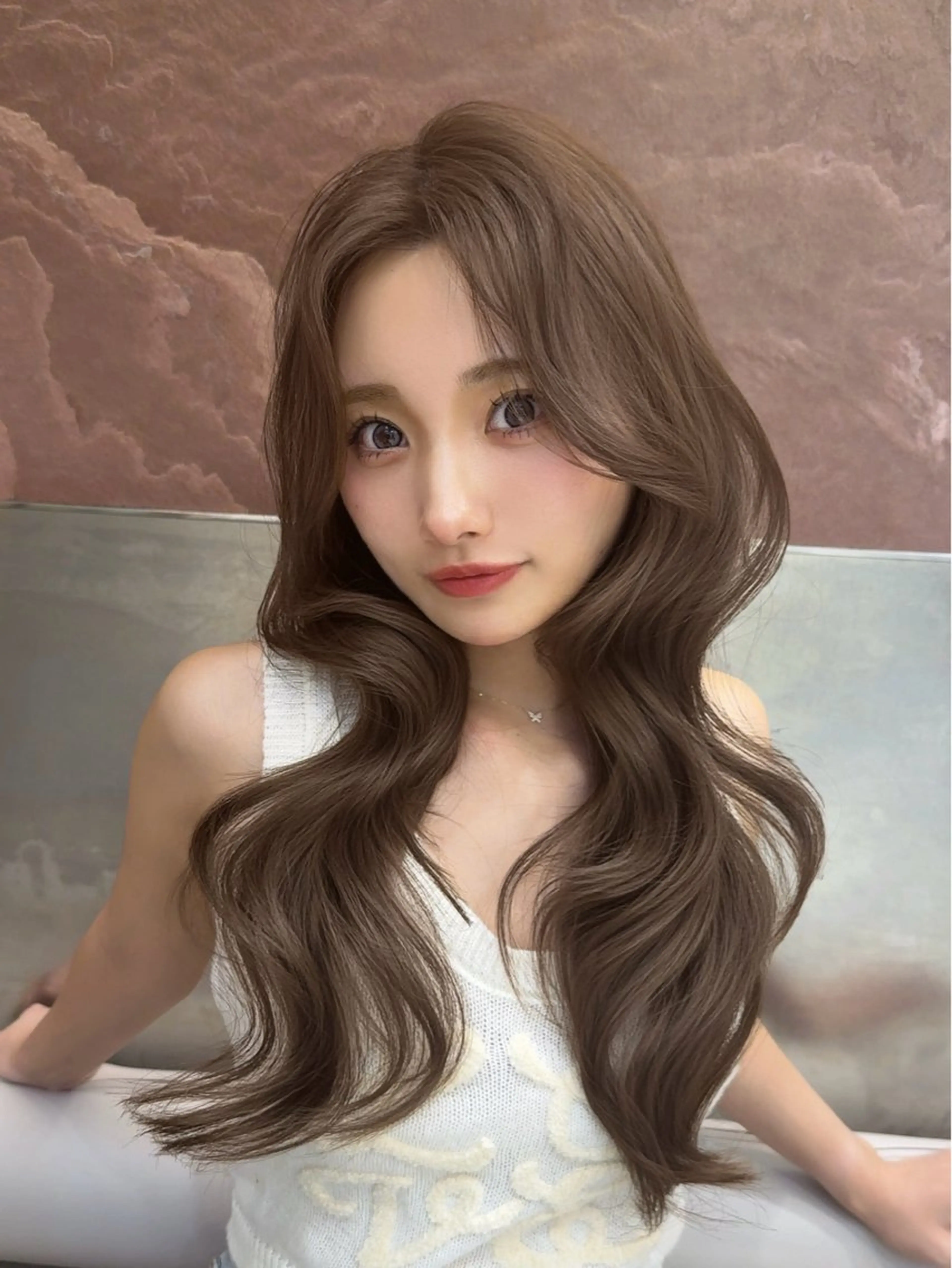 ロング 縮毛矯正/レイヤー 韓国/顔まわり/夢音のヘアスタイル