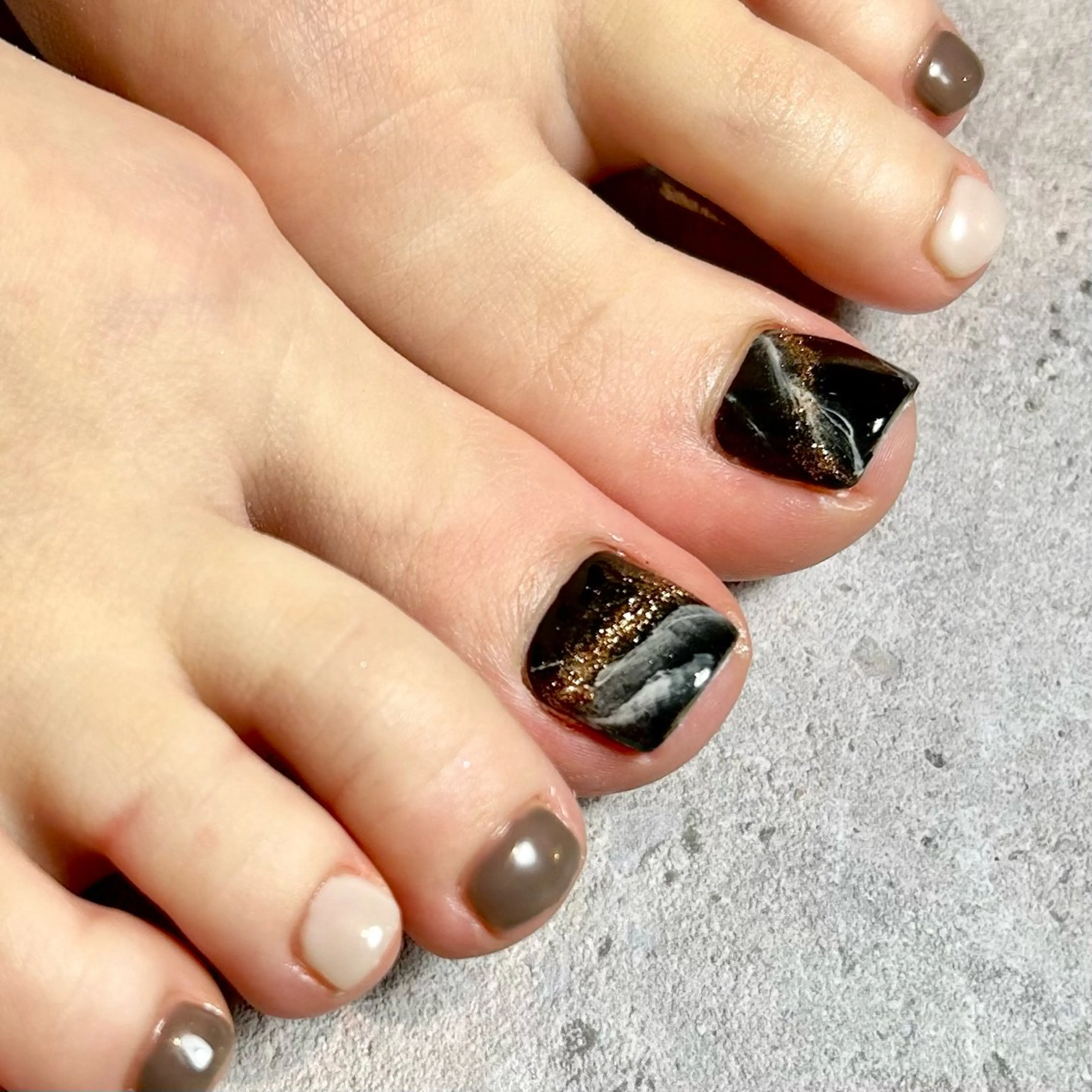 ネイル フットネイル 大理石ネイル(マーブル) Reflection marikoのネイルデザイン