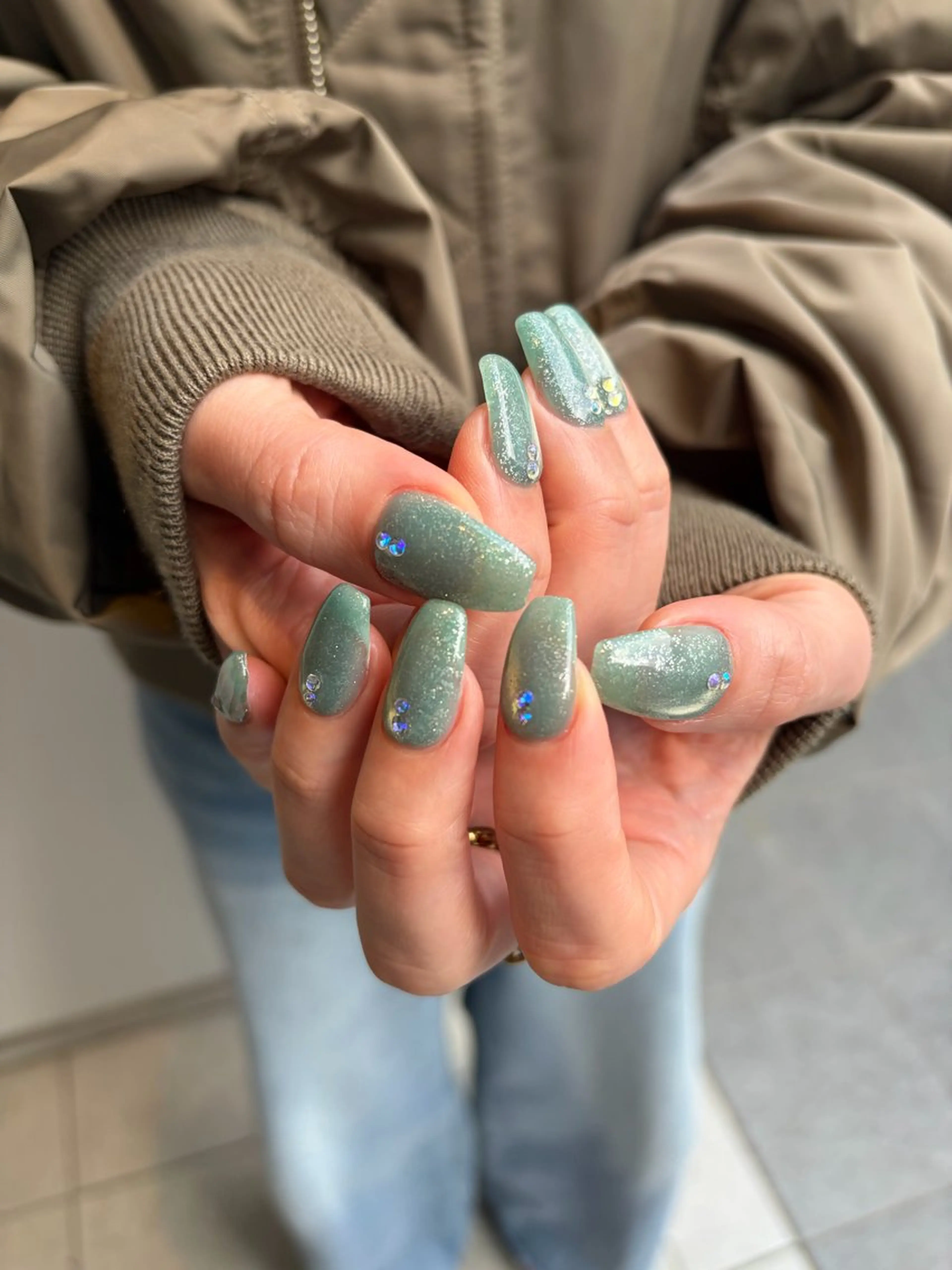 ネイル フラッシュネイル ジェルネイル キラキラネイル マグネットネイル ハンドネイル 🌼大西洋子 laughl🌼のネイルデザイン