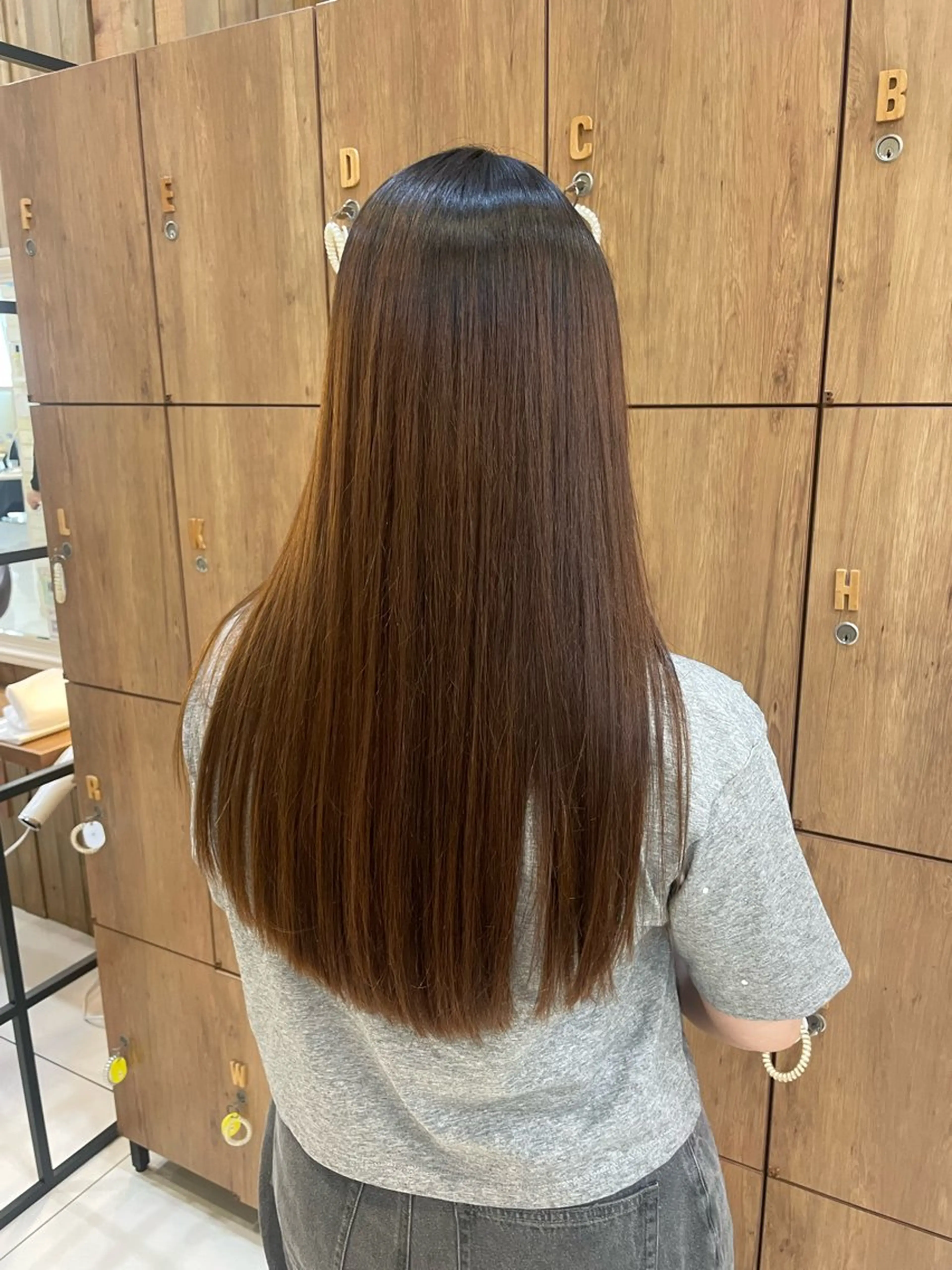 ロング 縮毛矯正 韓国カラー／エクステ 松戸梨杏のヘアスタイル