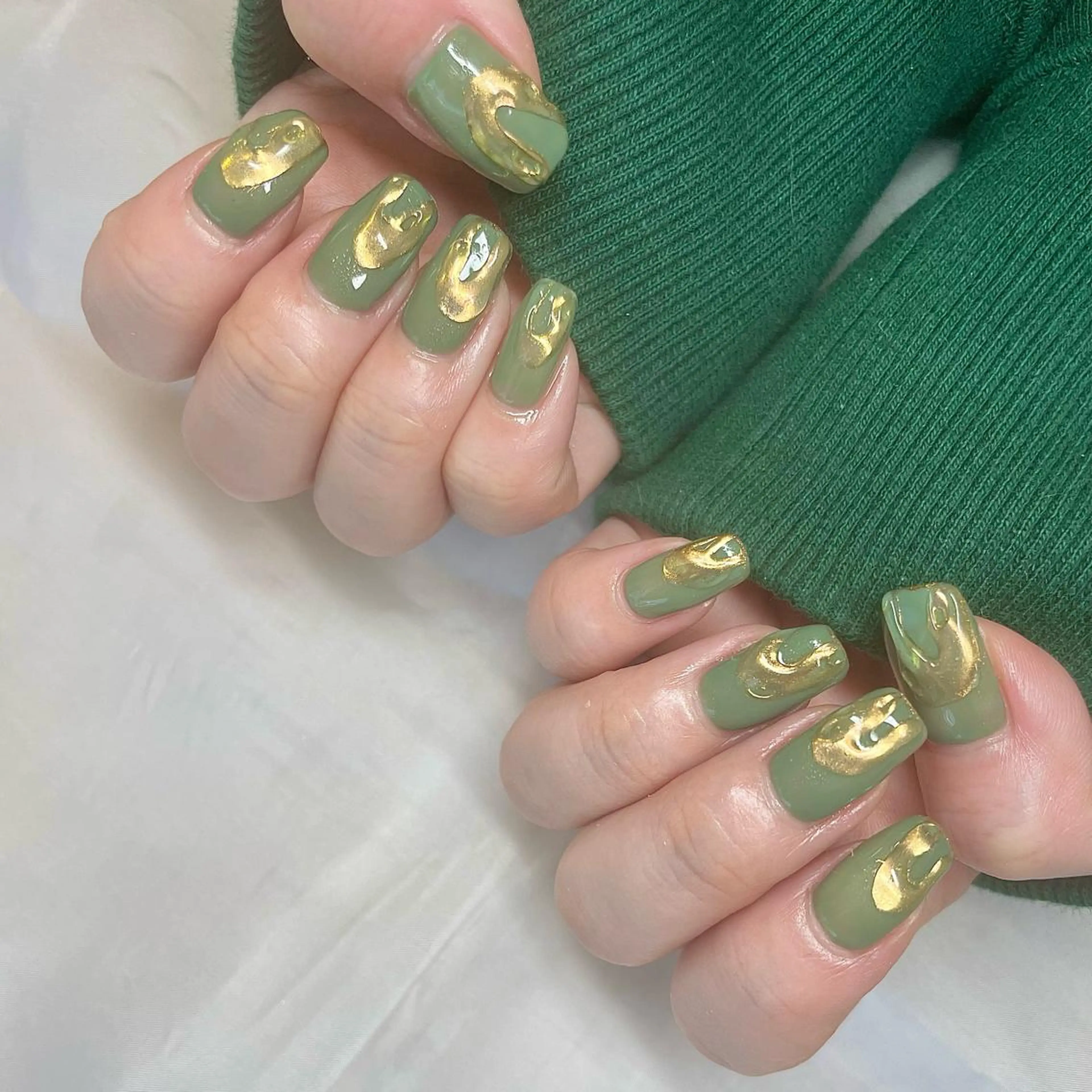 ミディアム カラー パーマ ヘアアレンジ メンズ キッズ ネイル マツエク・マツパ アイブロウ グリーン nail&eye Aoのマツエク・マツパデザイン