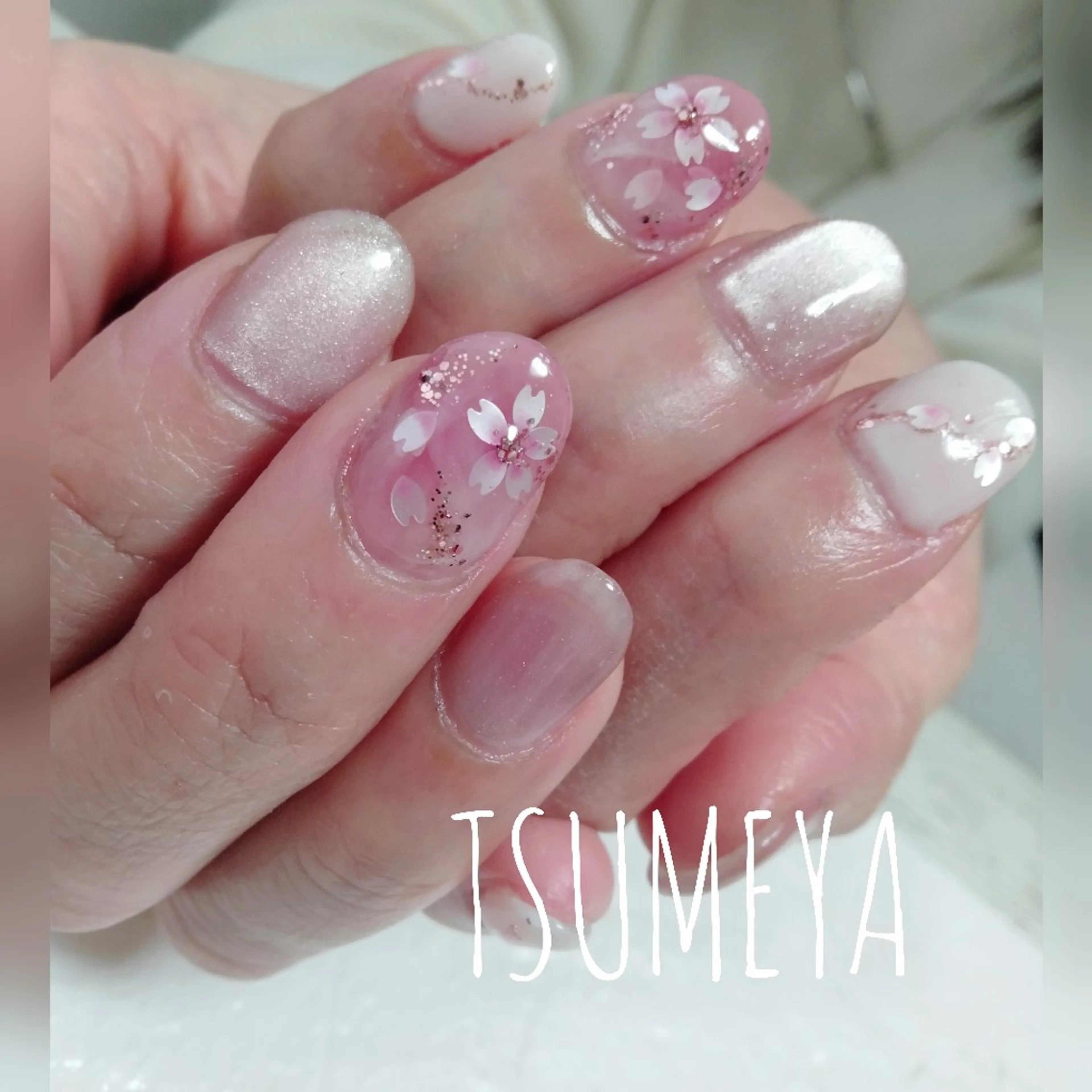 ネイル 桜ネイル 春ネイル ハンドネイル _TSUMEYA _のネイルデザイン