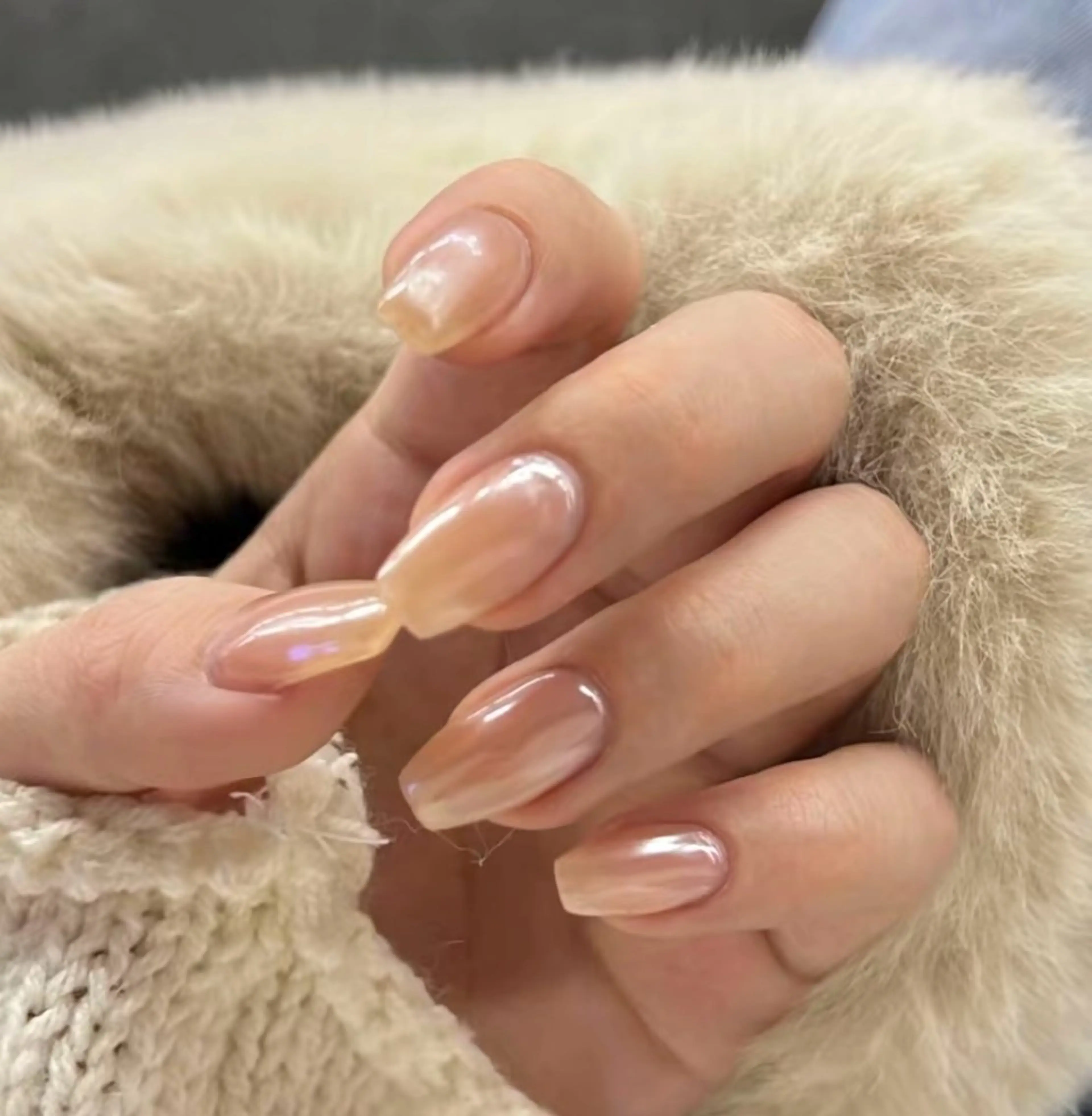 【オフ無料】長さだし 🌺　オーロラ/ミラーネイル（ベース色あり）🩷の写真