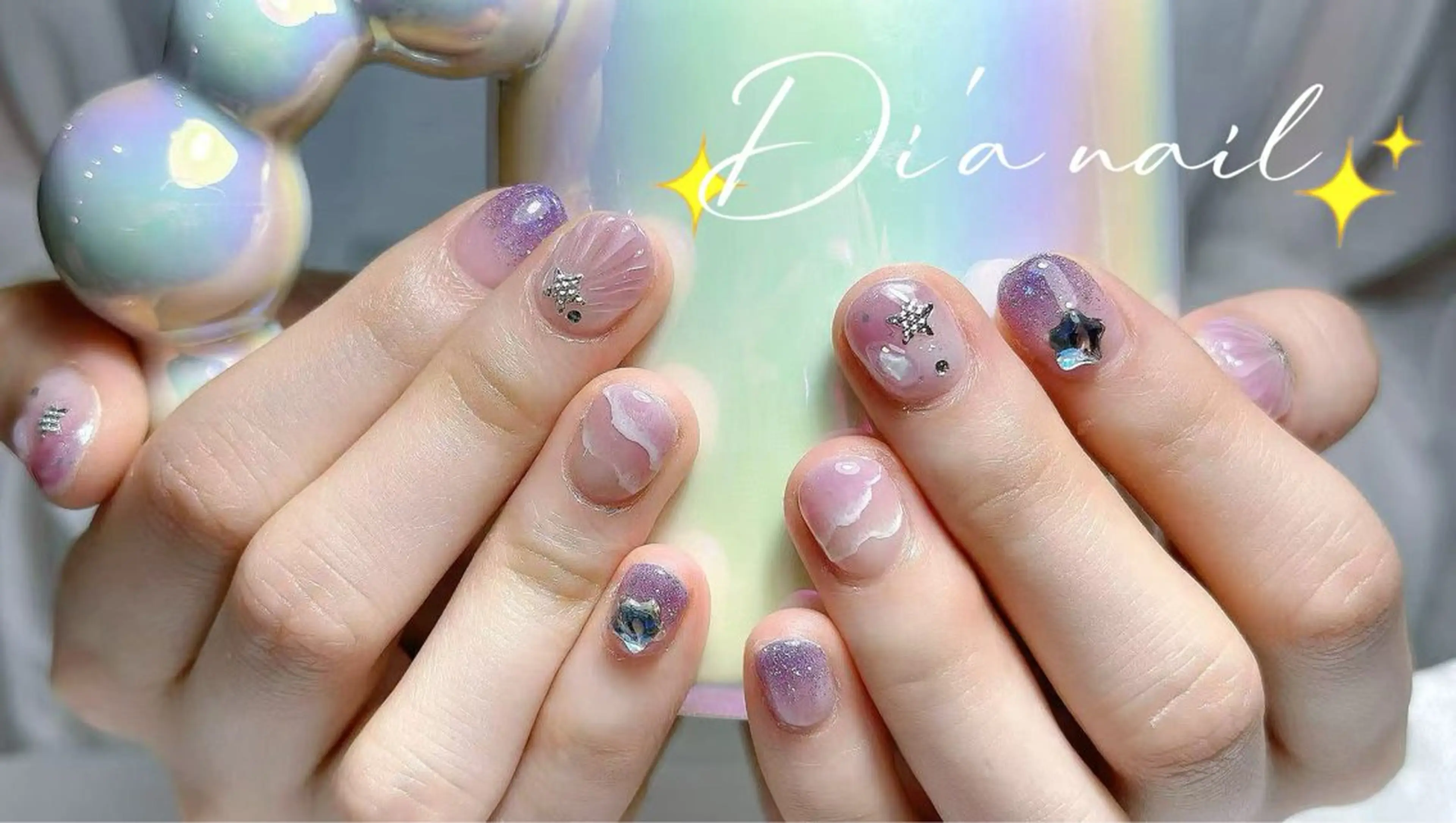 ネイル 長さ出し ジェルネイル マグネットネイル パラジェル ネイルチップ Di'a nail ネイルサロンのネイルデザイン