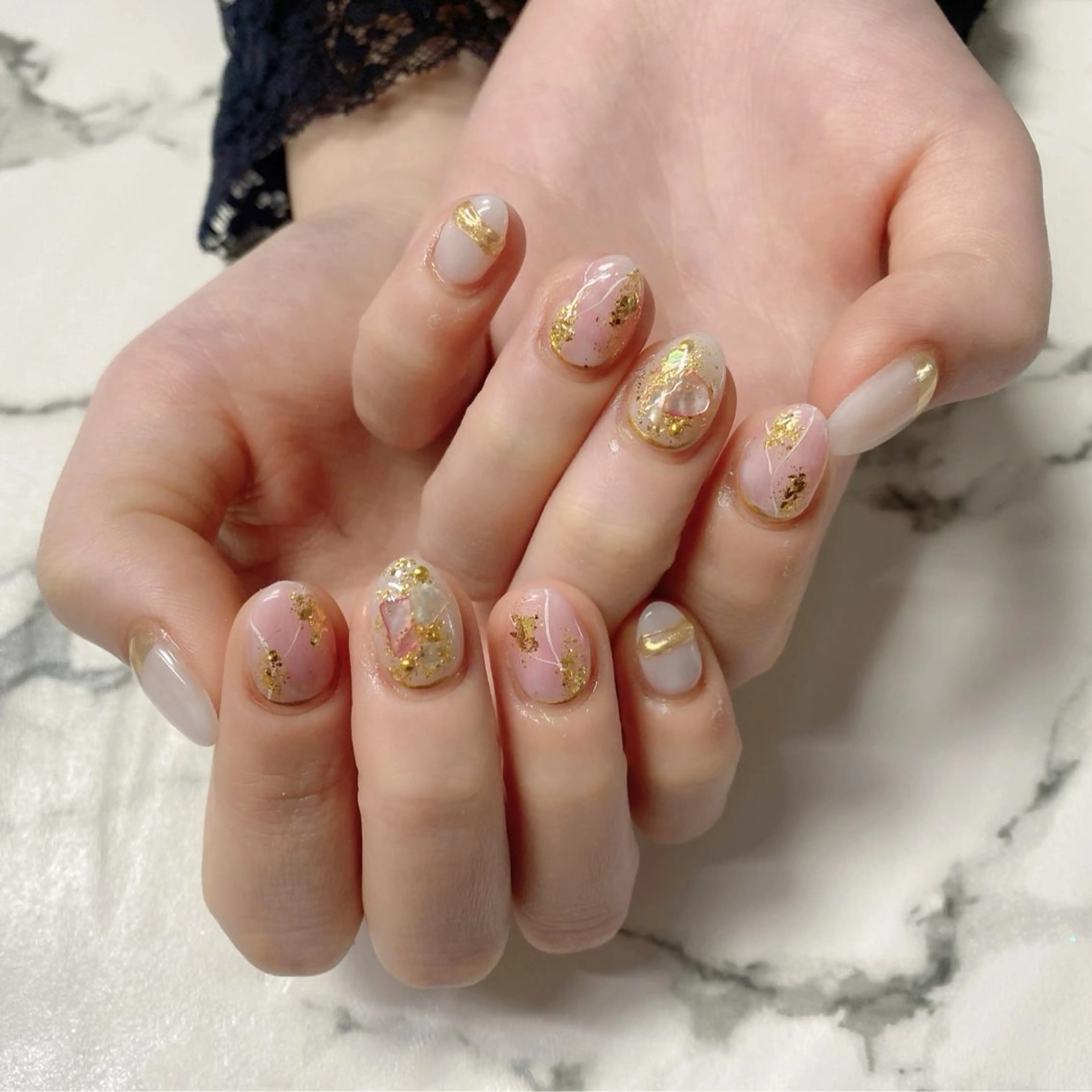 ロング カラー ネイル 長さ出し Q Free nailsのネイルデザイン