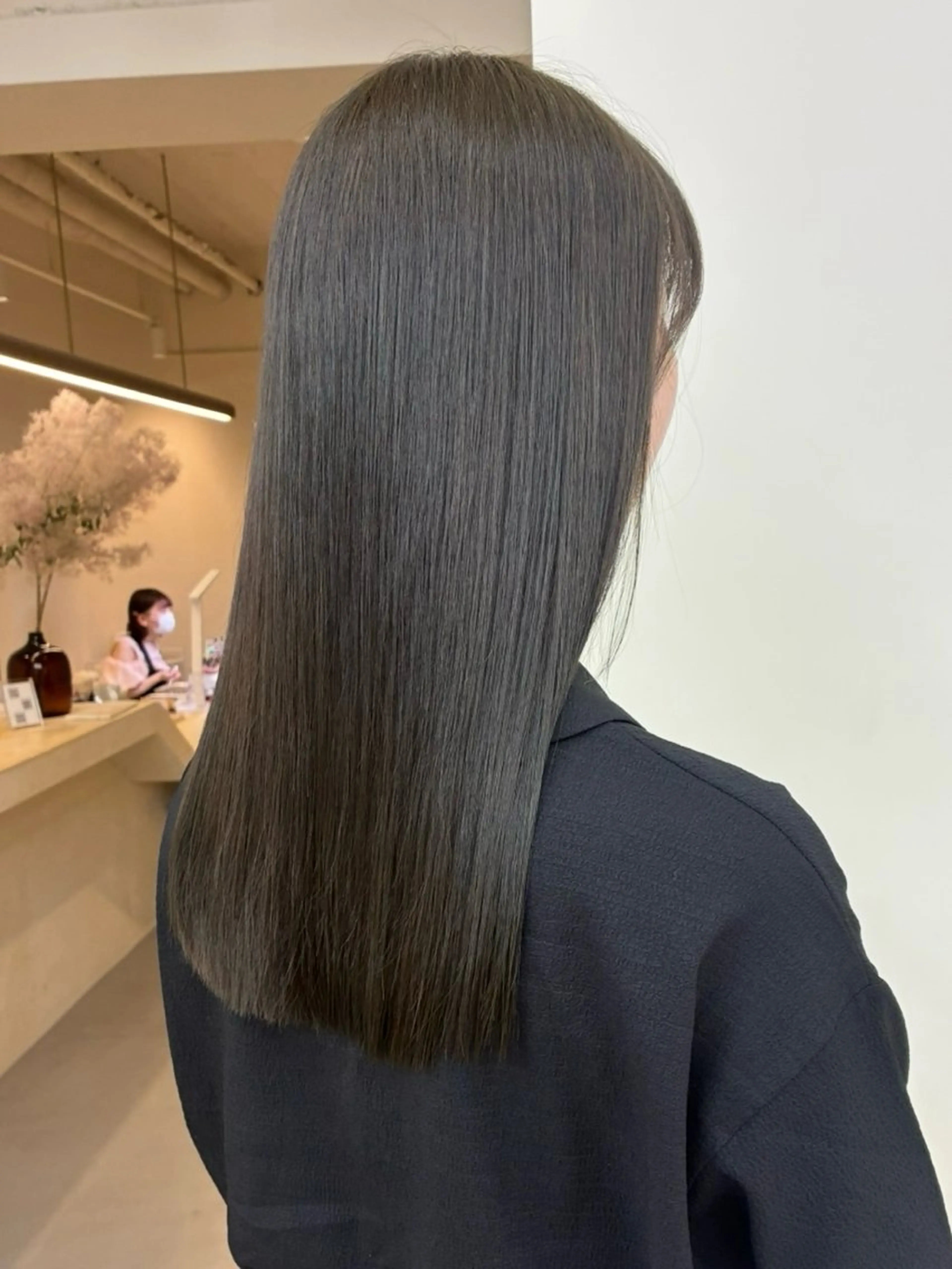 セミロング カラー 透明感カラー オリーブカラー link by urban.所属・名駅/透明感カラー/ 艶髪/hinanoのヘアスタイル