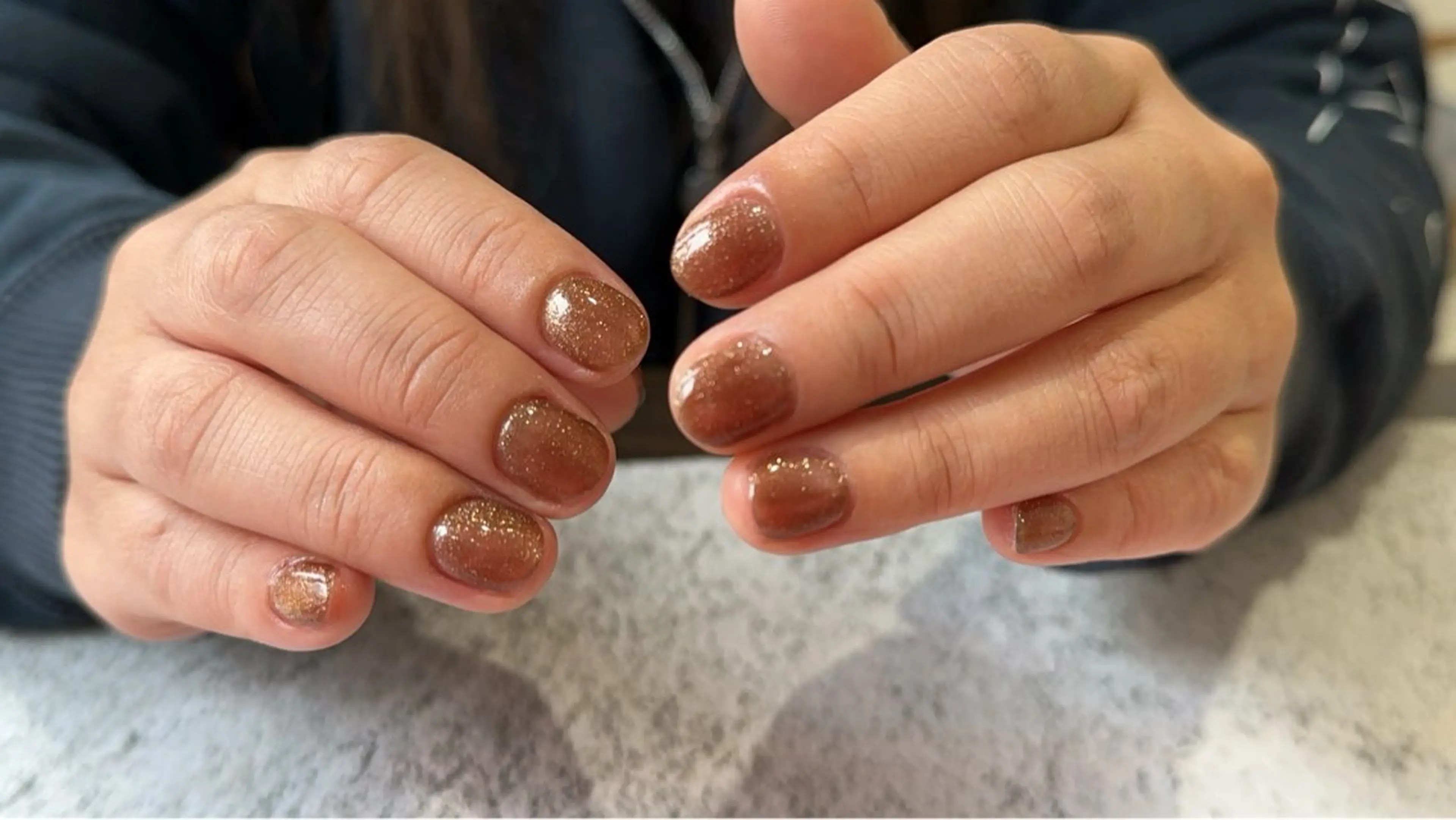 ネイル ブラウン マグネットネイル ハンドネイル cutstudiog .saekoのネイルデザイン