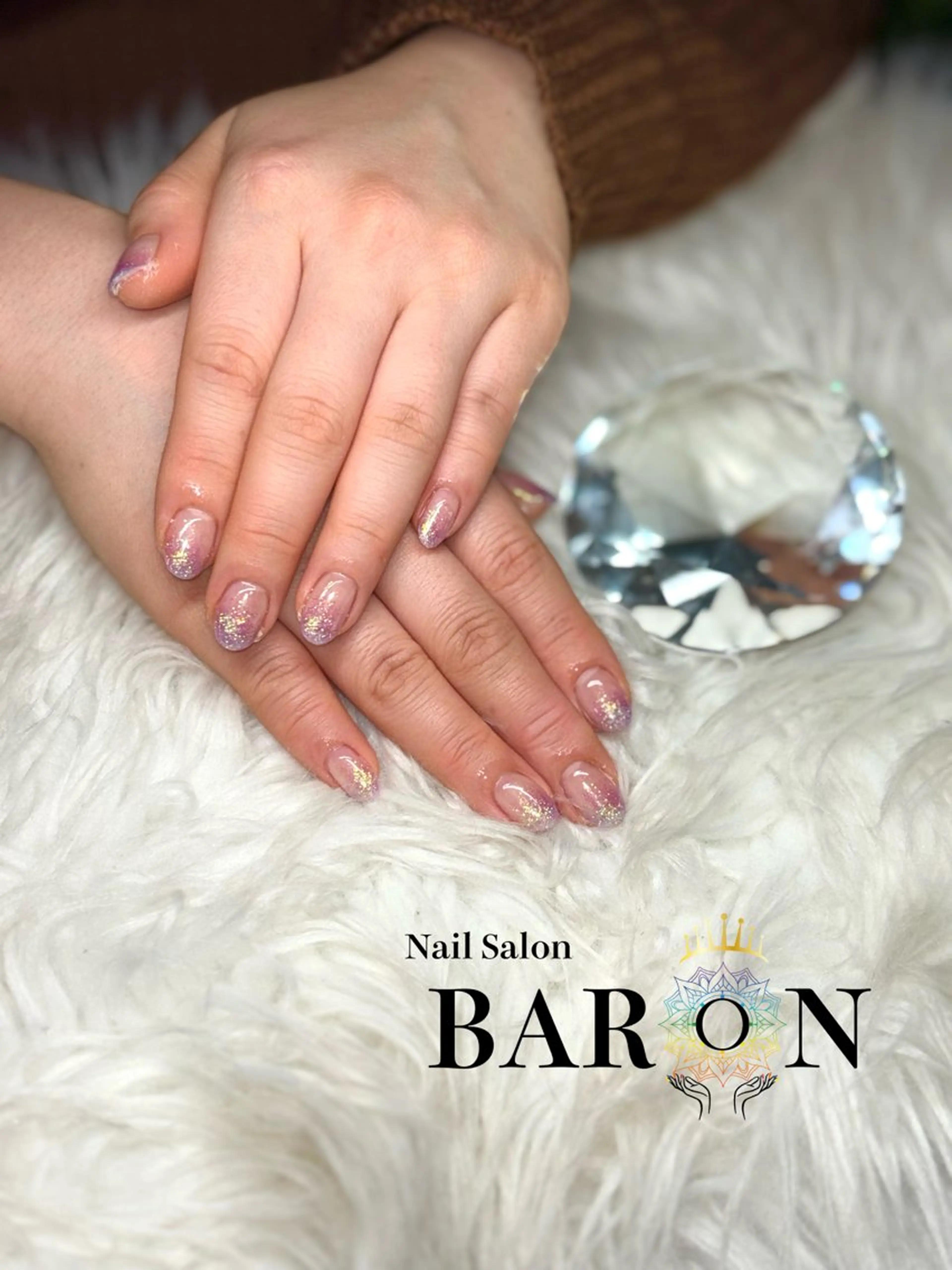 ネイル オーロラネイル ラメ(グリッター) パープル ♛︎BARON♛︎ MASHIROのネイルデザイン