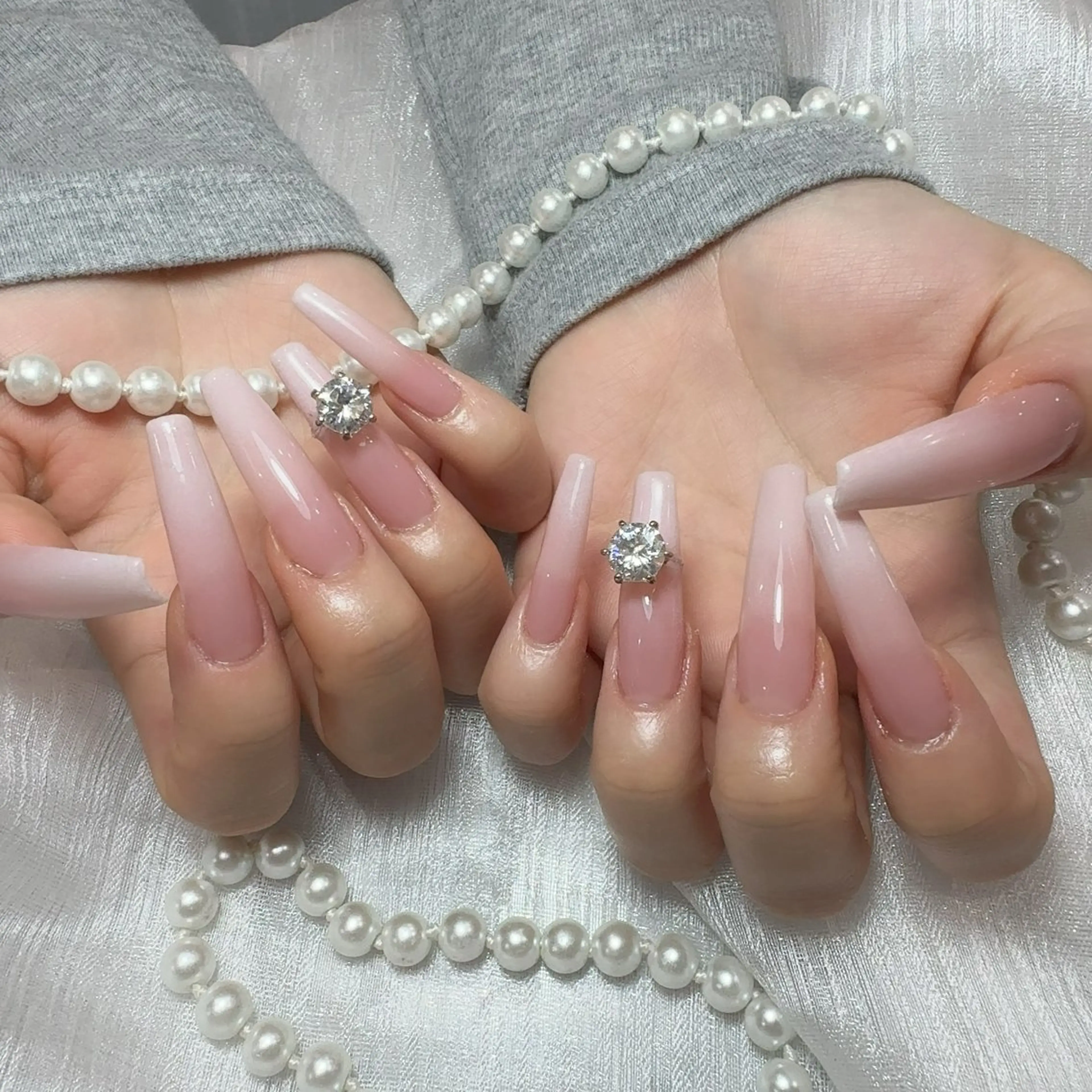 ネイル アートネイル フラッシュネイル フレンチネイル ジェルネイル ガラスフレンチ You&Me Yukiのネイルデザイン