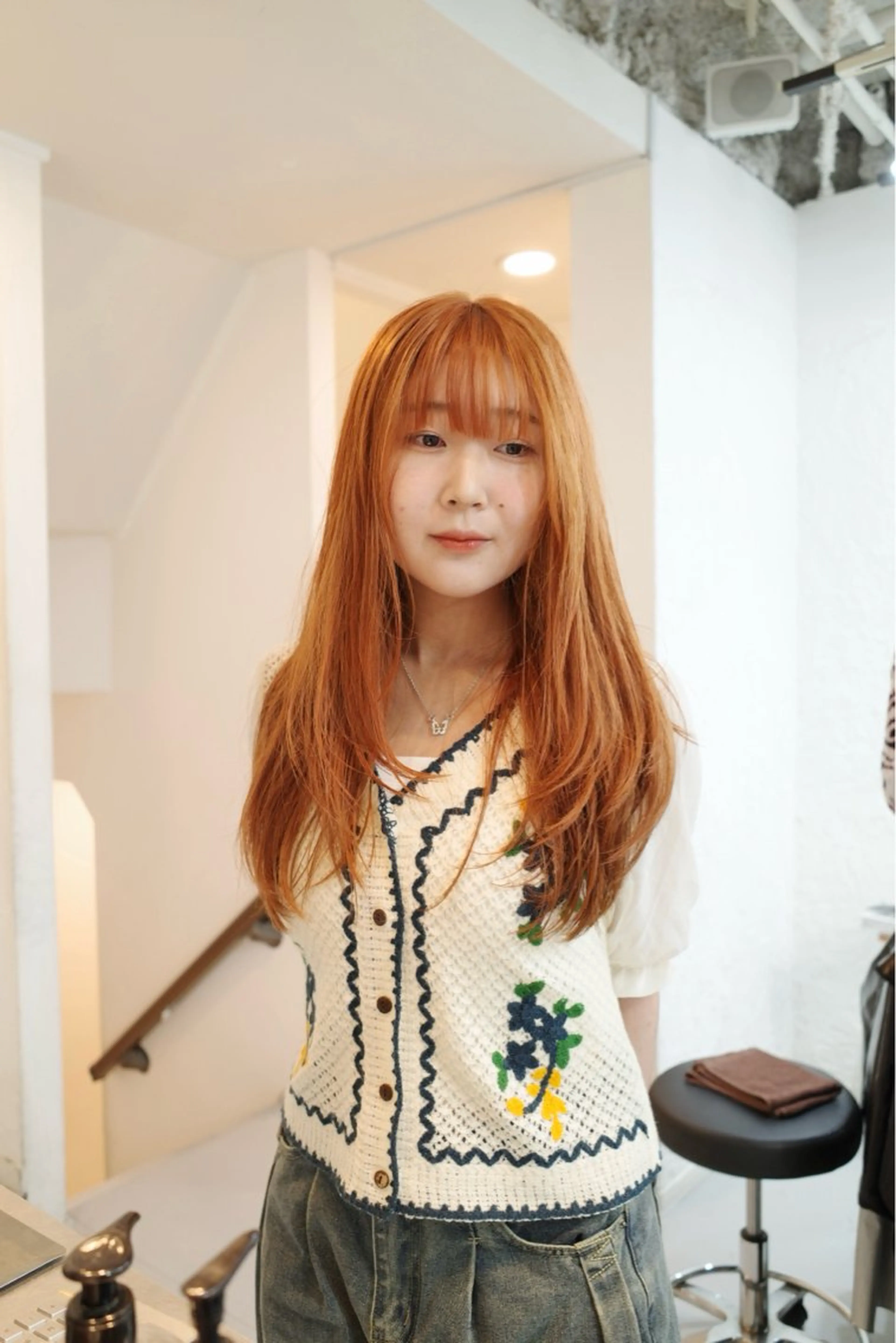 ロング カラー ベージュカラー オレンジ オレンジベージュ レイヤーカット ロング 🔷ダブルカラーハイ トーン🔷櫻井走のヘアスタイル