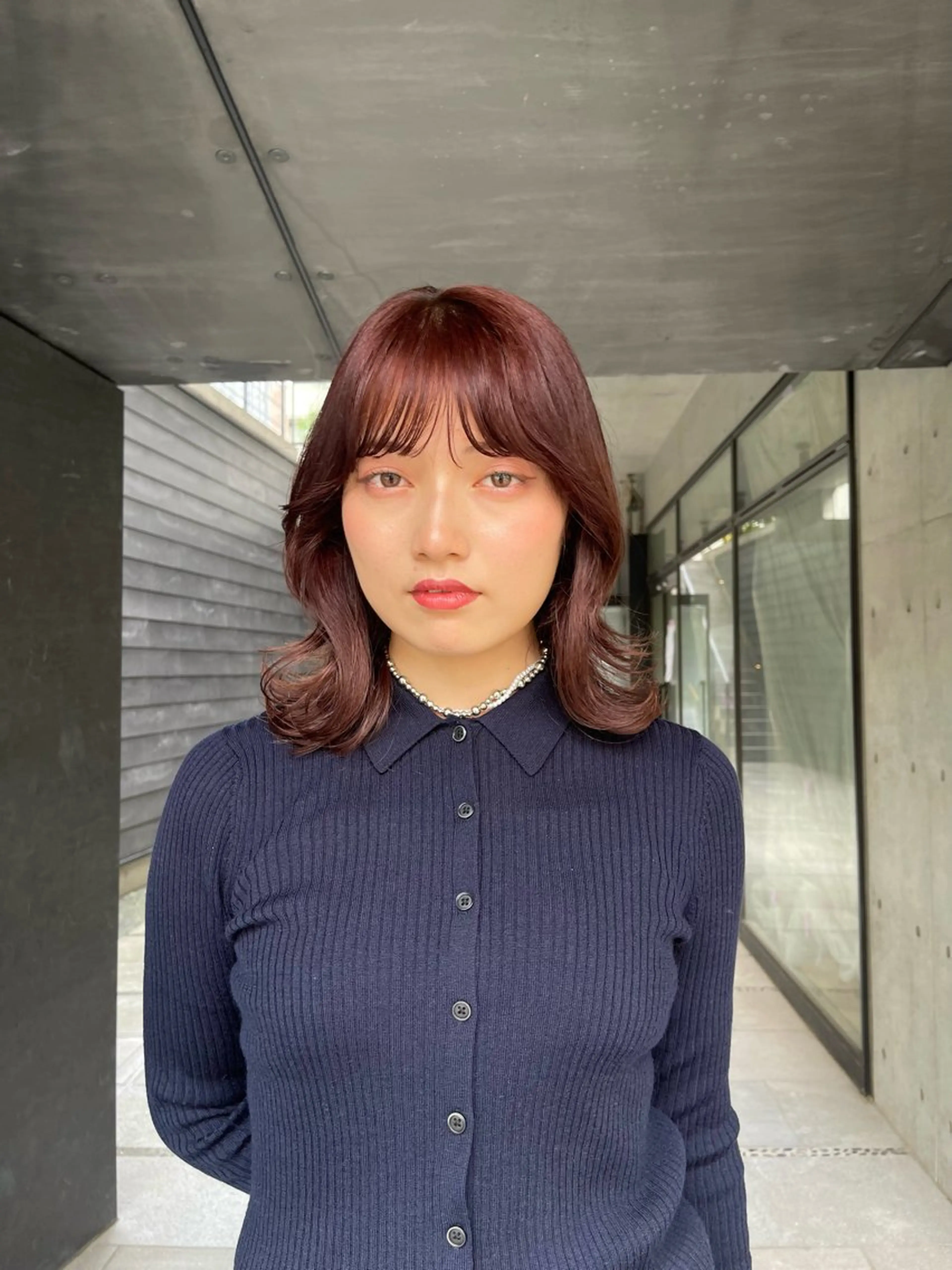 ミディアム カラー レッドカラー 愛莉/ラベンダー/ ベージュ/ブラウンのヘアスタイル