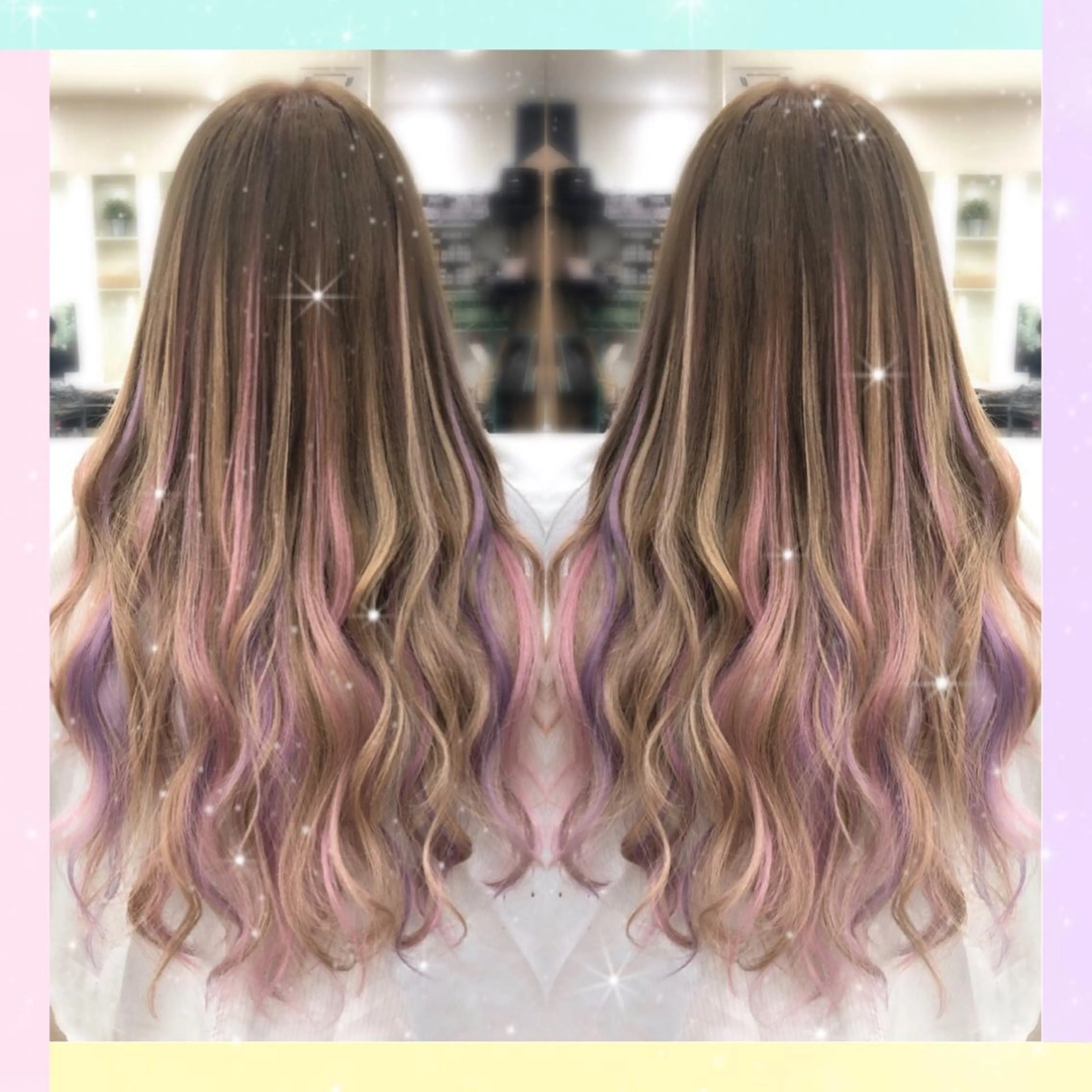 ロング カラー カット エクステ れん/ハイトーン /エクステ/韓国風のヘアスタイル